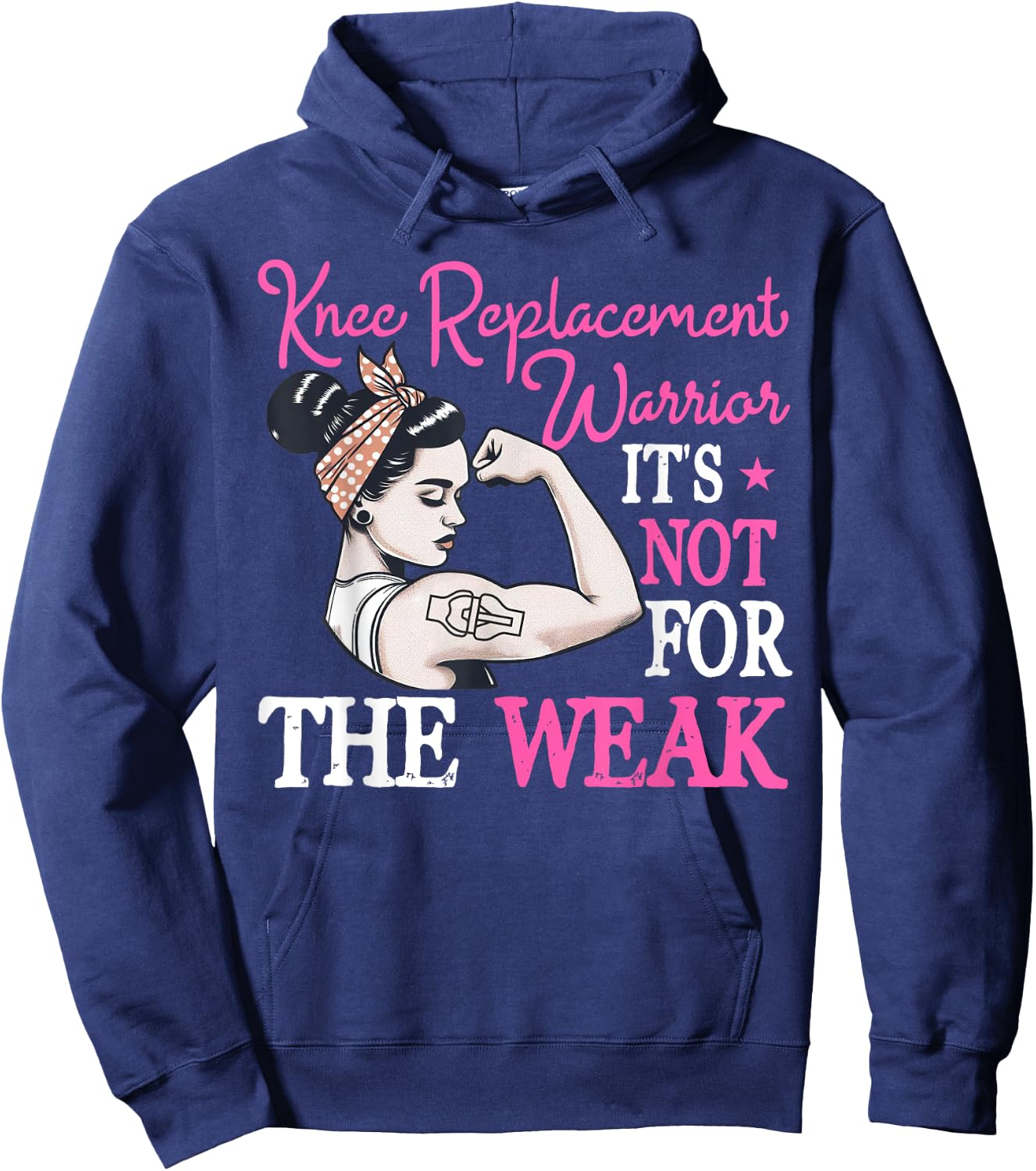 Bionic Knee Replacement Gifts Women Knee Replacement Warrior Hoodie - Hoodie | Navy