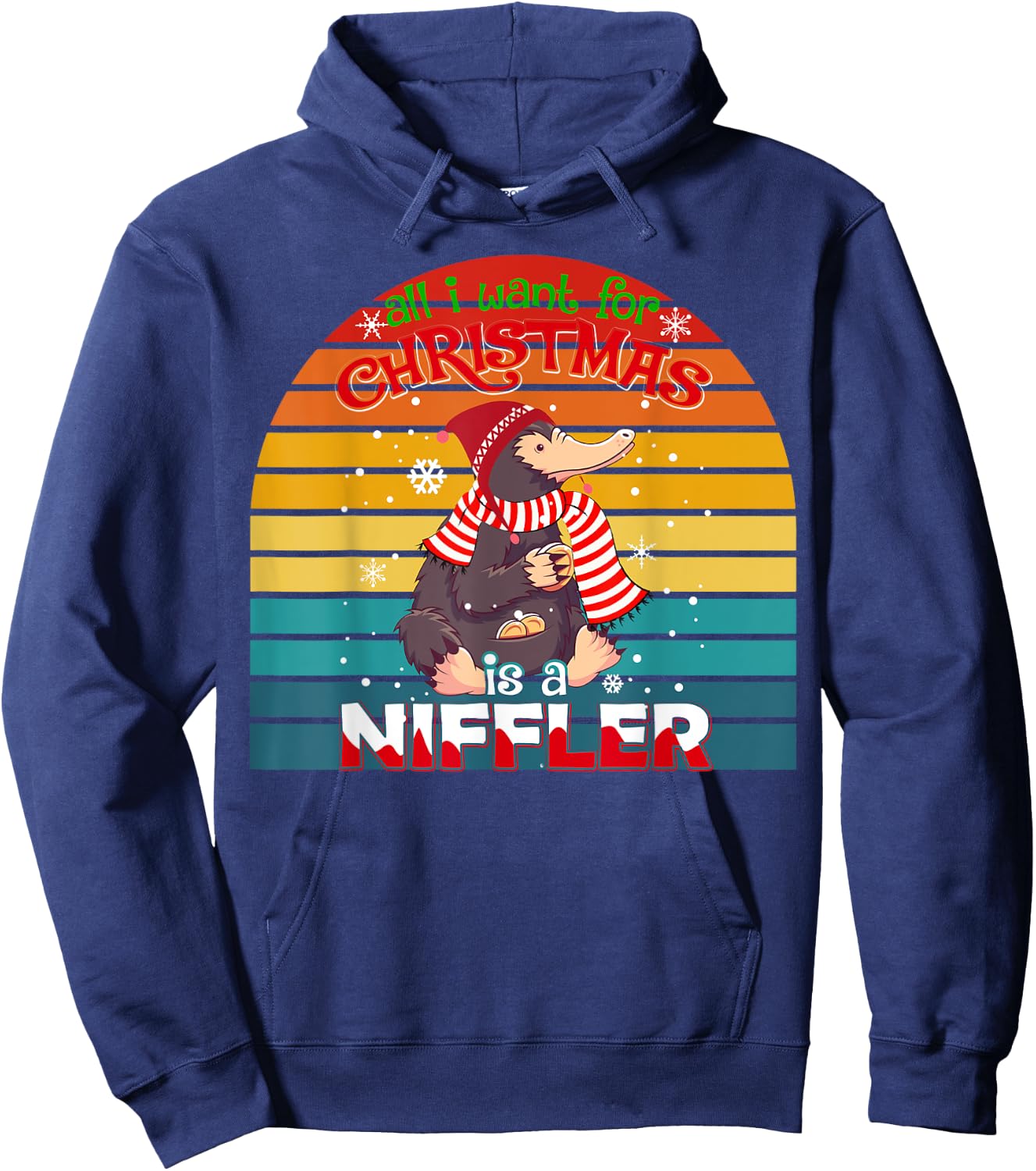 All I Want for Christmas is a Niffler Men Kids Xmas Family Hoodie - Hoodie | Navy
