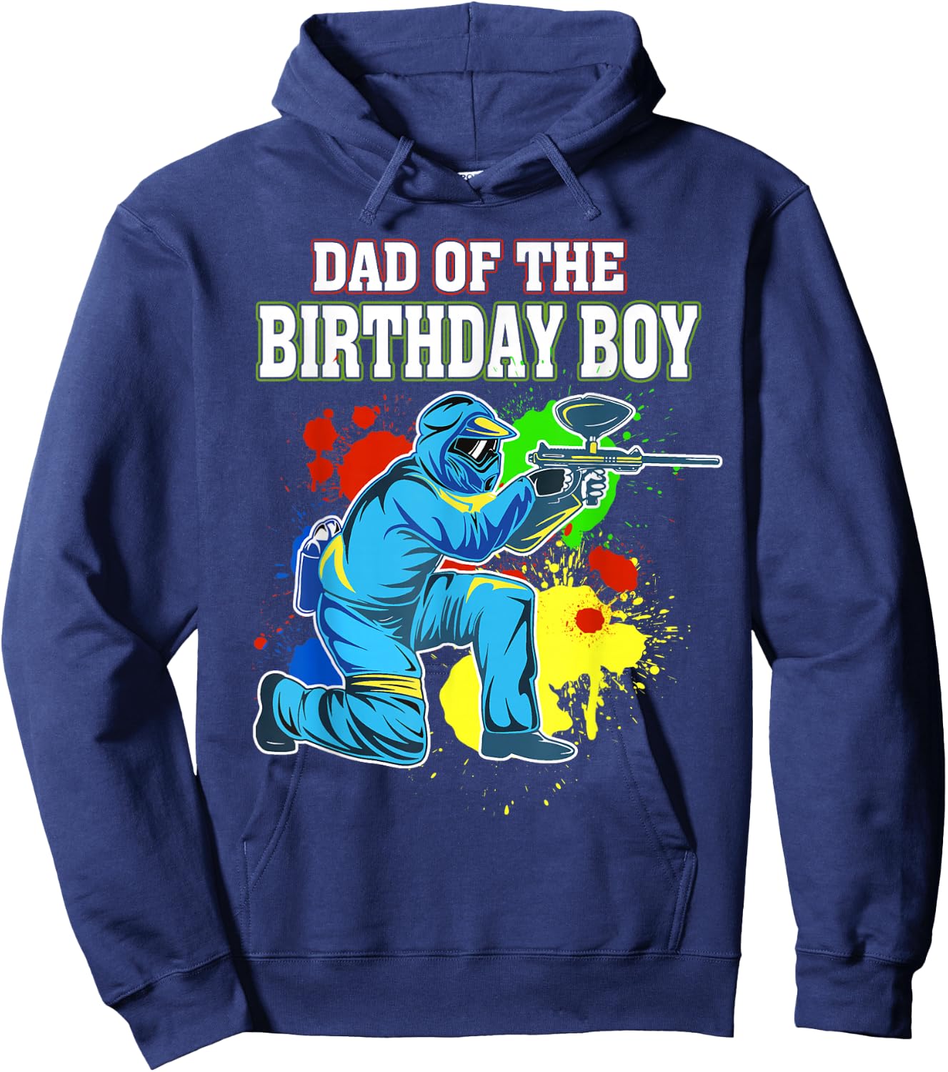 Paintball Dad of the Birthday Boy Birthday Party Paintball Hoodie - Hoodie | Navy