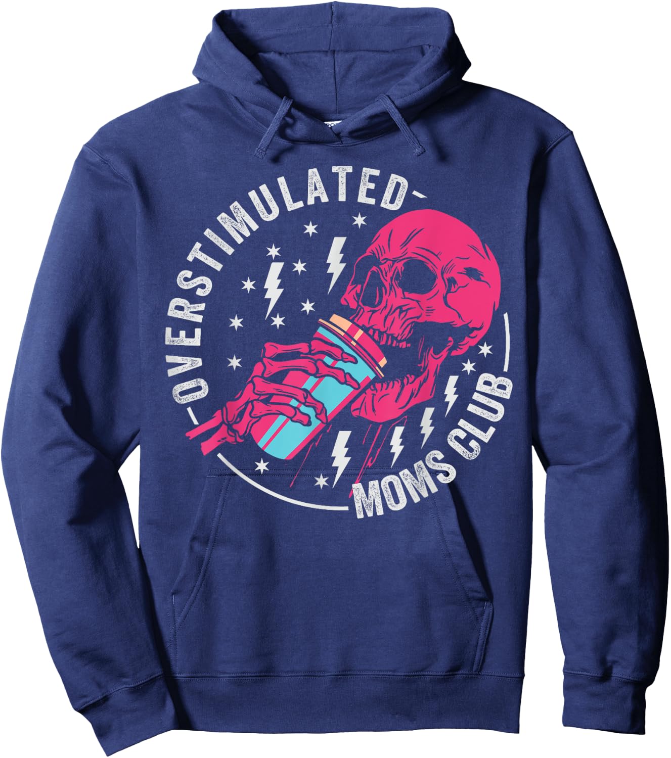 Funny Parenting Mother - Mom Life - Proud Parent Overstimulated Moms Club Hoodie - Hoodie | Navy