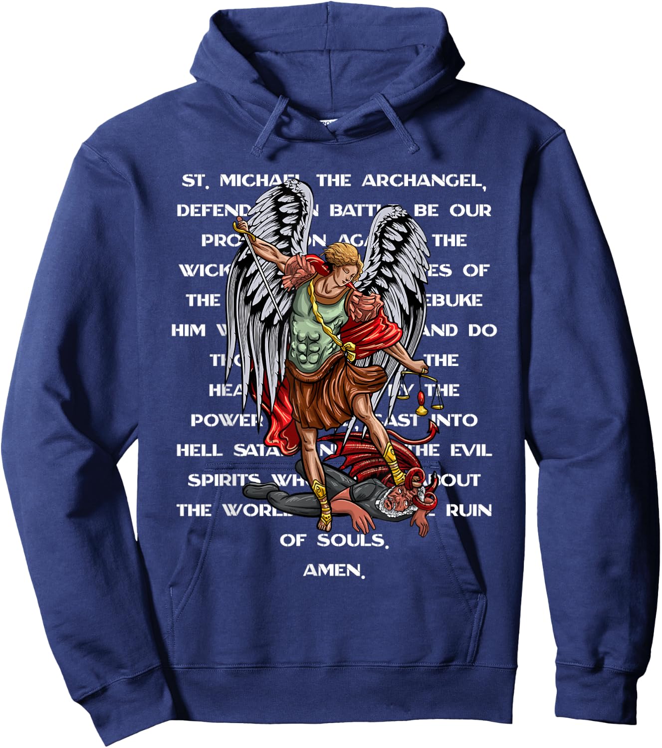Saint Michael The Archangel Catholic Prayer Hoodie - Hoodie | Navy