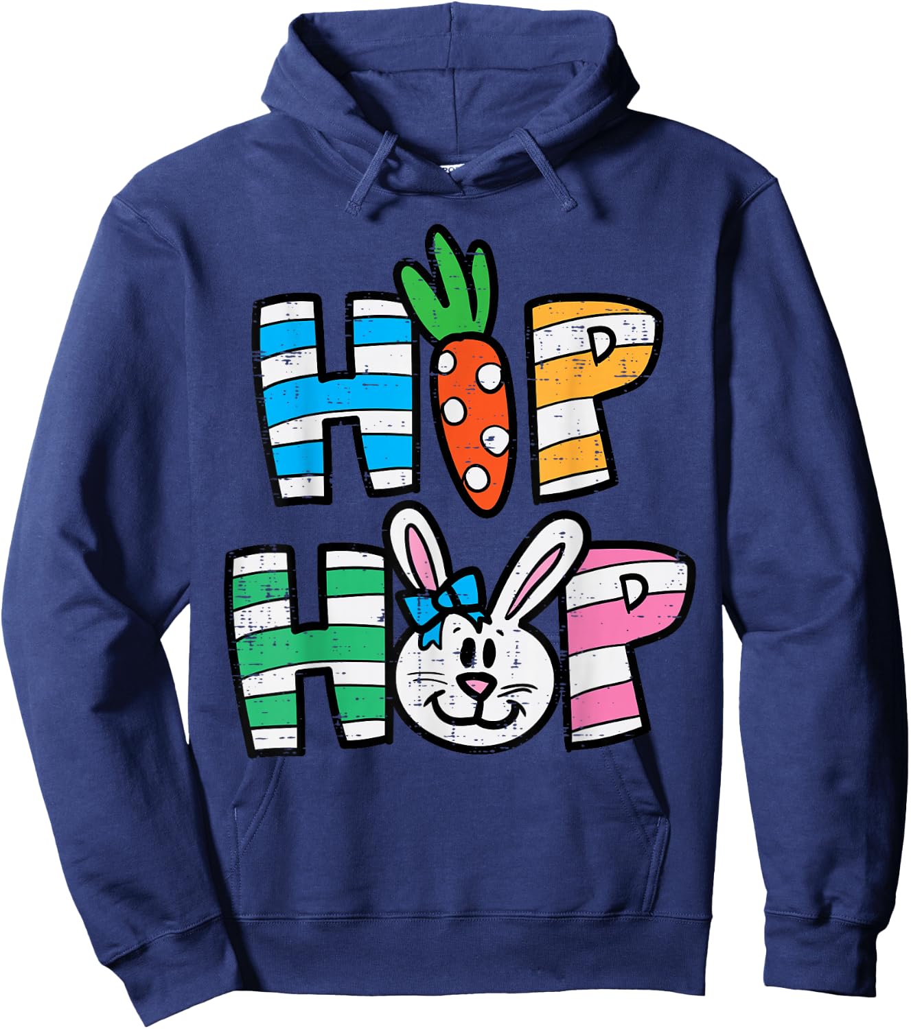Easter Hip Hop Carrot Bunny Rabbit Boys Girls Kids Toddler Hoodie - Hoodie | Navy