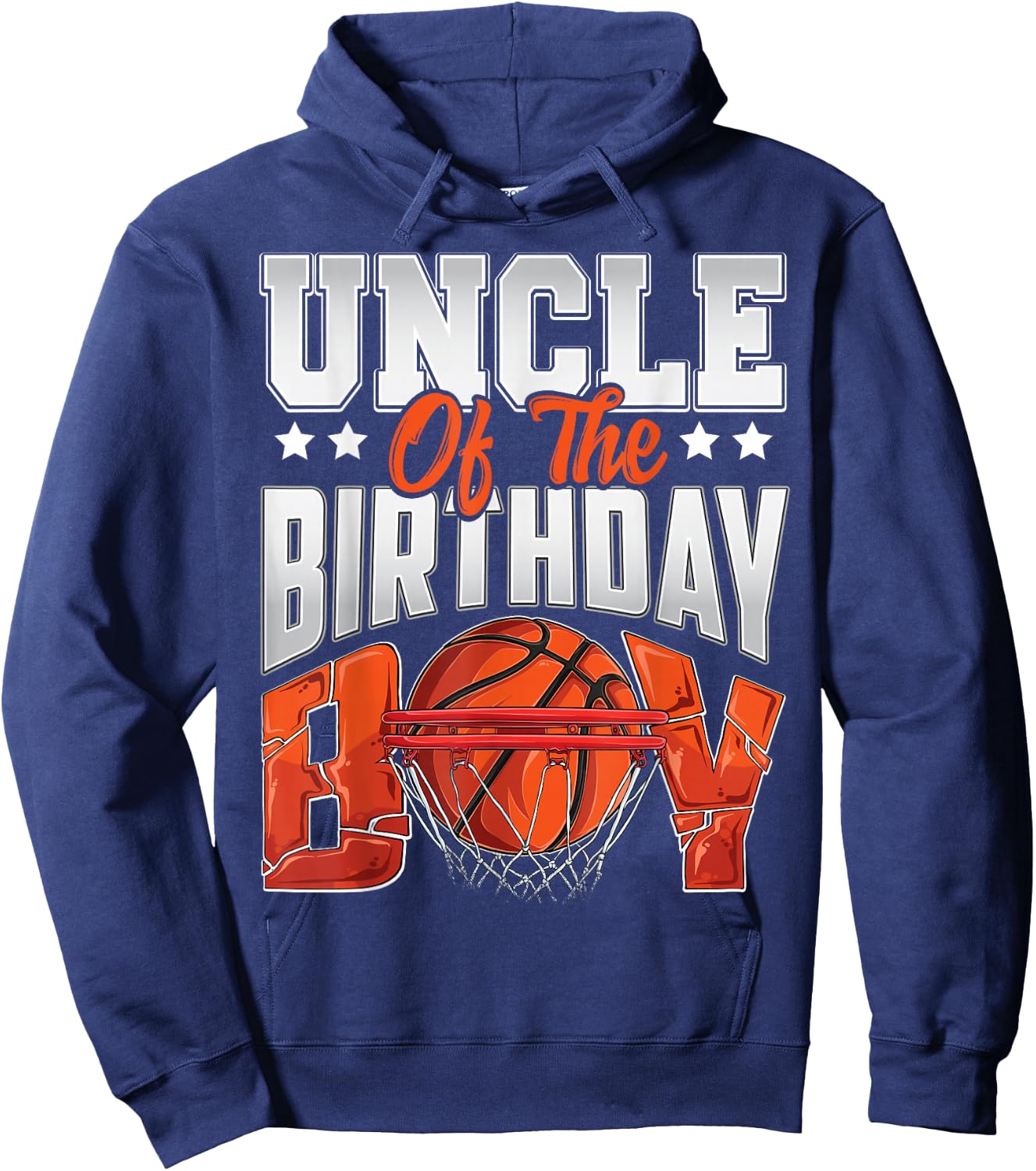 Uncle basketball birthday Boy Family Baller b-day Party Hoodie - Hoodie | Navy