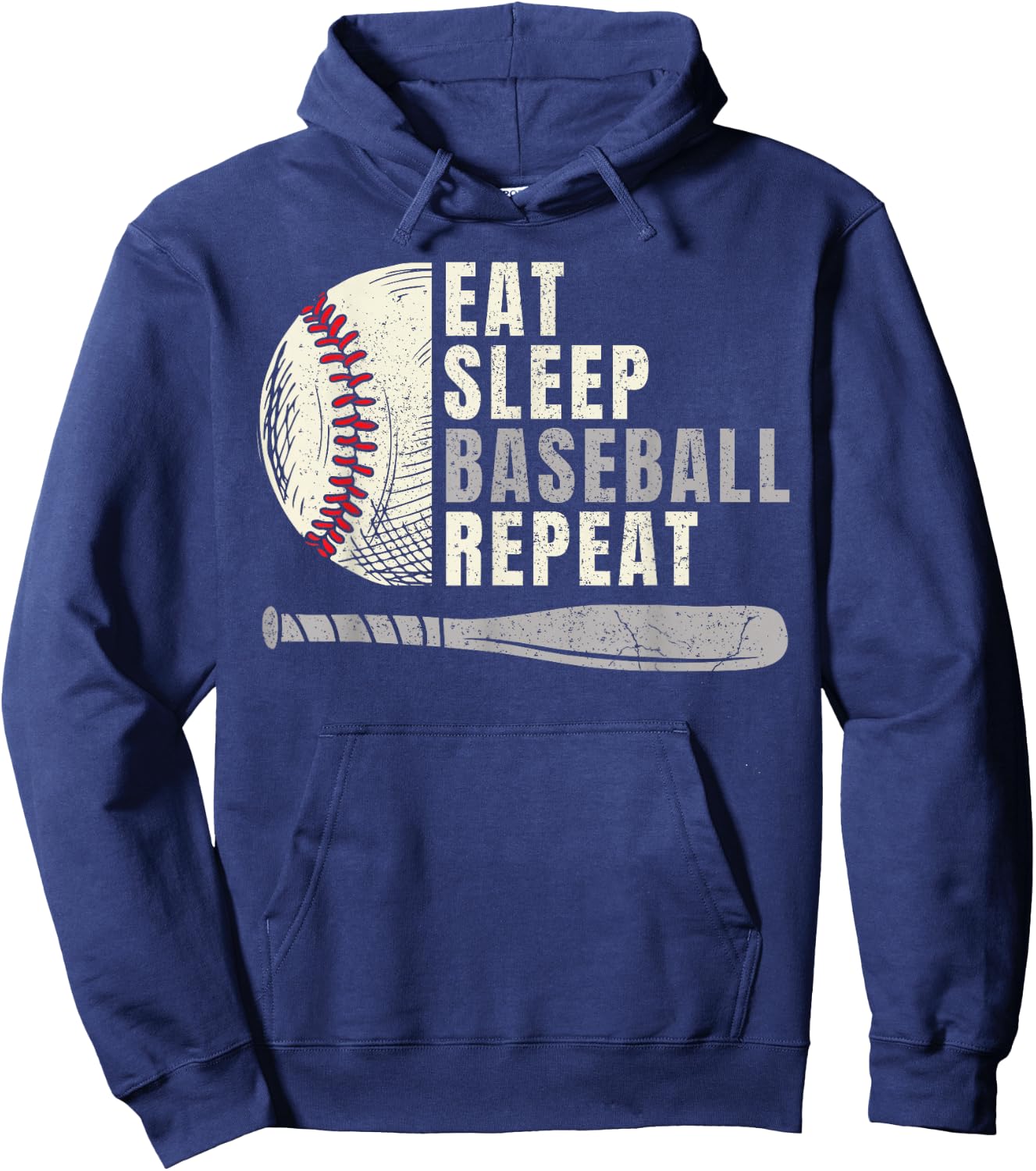 Eat Sleep Baseball Repeat Funny Baseball Player Hoodie - Hoodie | Navy