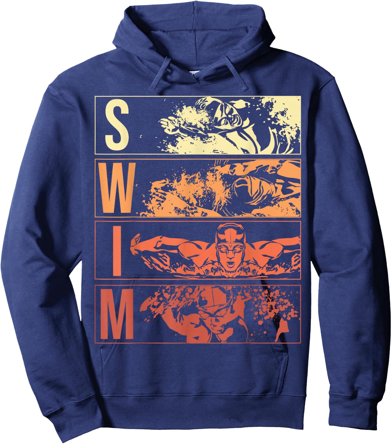 Retro Swimming Water Swim Sports Theme Swimmers Athlete Hoodie - Hoodie | Navy