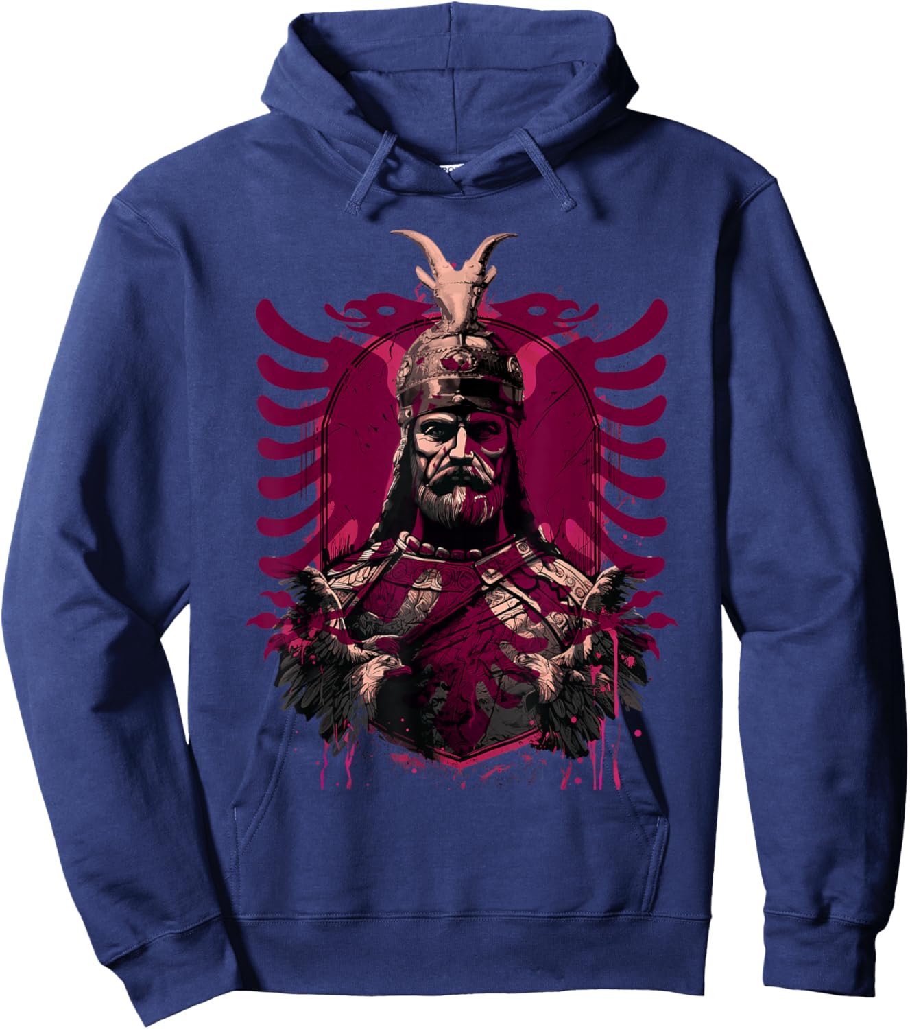Skanderbeg Albanian National Hero Eagle Kosovo Albanian Hoodie - Hoodie | Navy