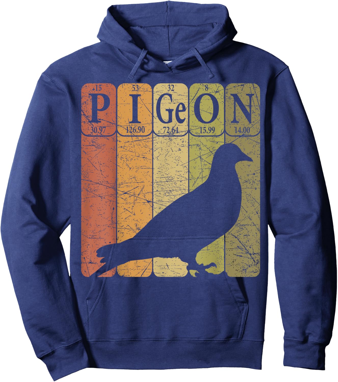 Pigeon Periodic Table Elements Birdwatching Ornithology Hoodie - Hoodie | Navy