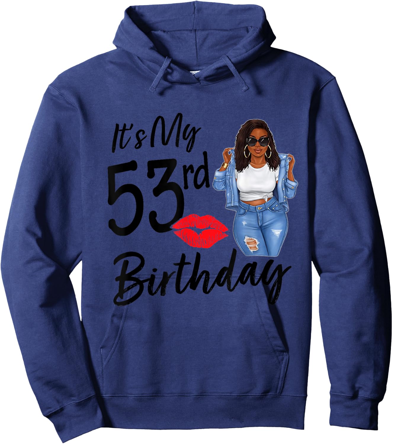 53 Years Old Afro Black Melanin Women It's My 53rd Birthday Hoodie - Hoodie | Navy
