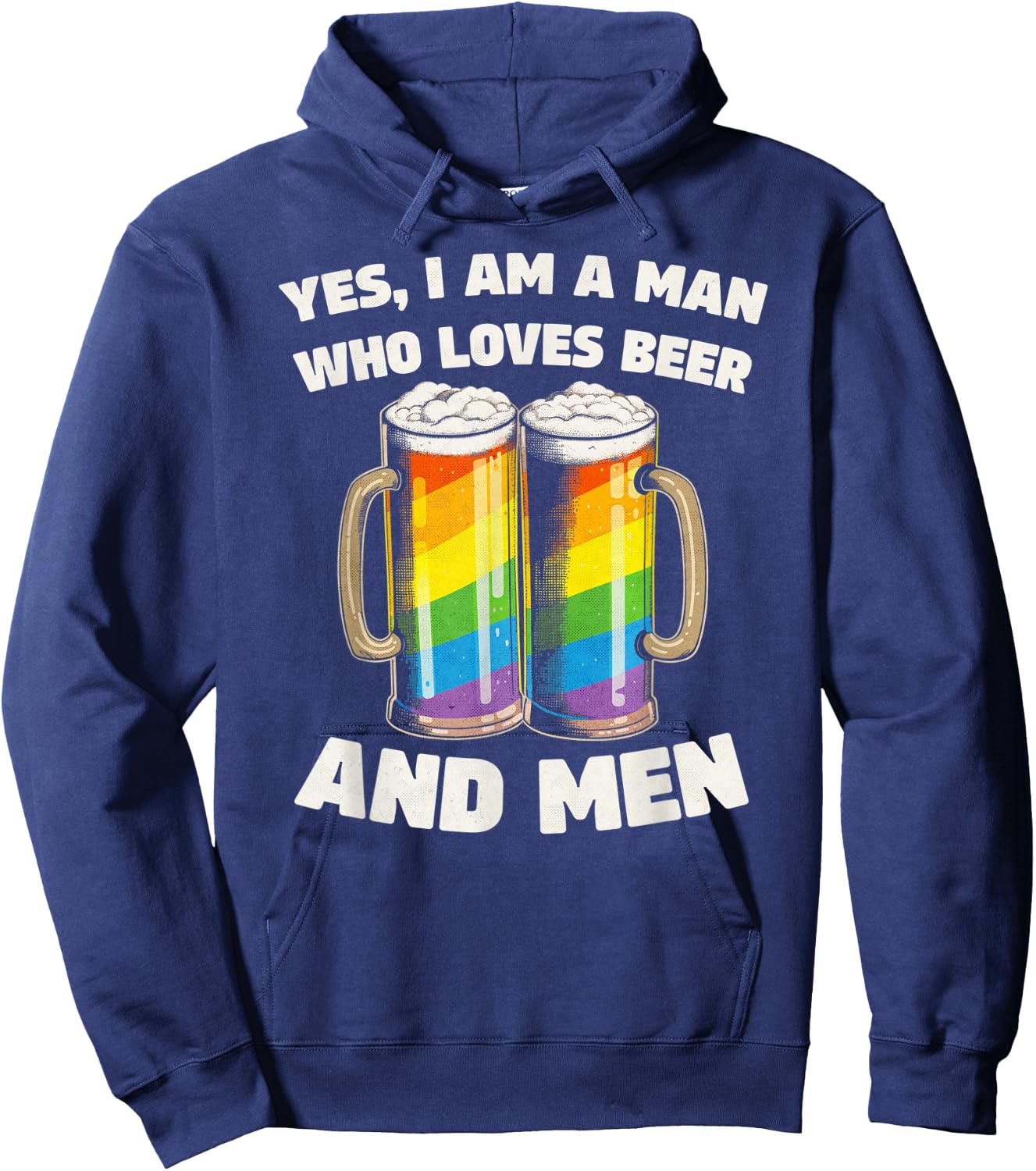 Funny Phrase For Gay Men Who Love Beer Hoodie - Hoodie | Navy