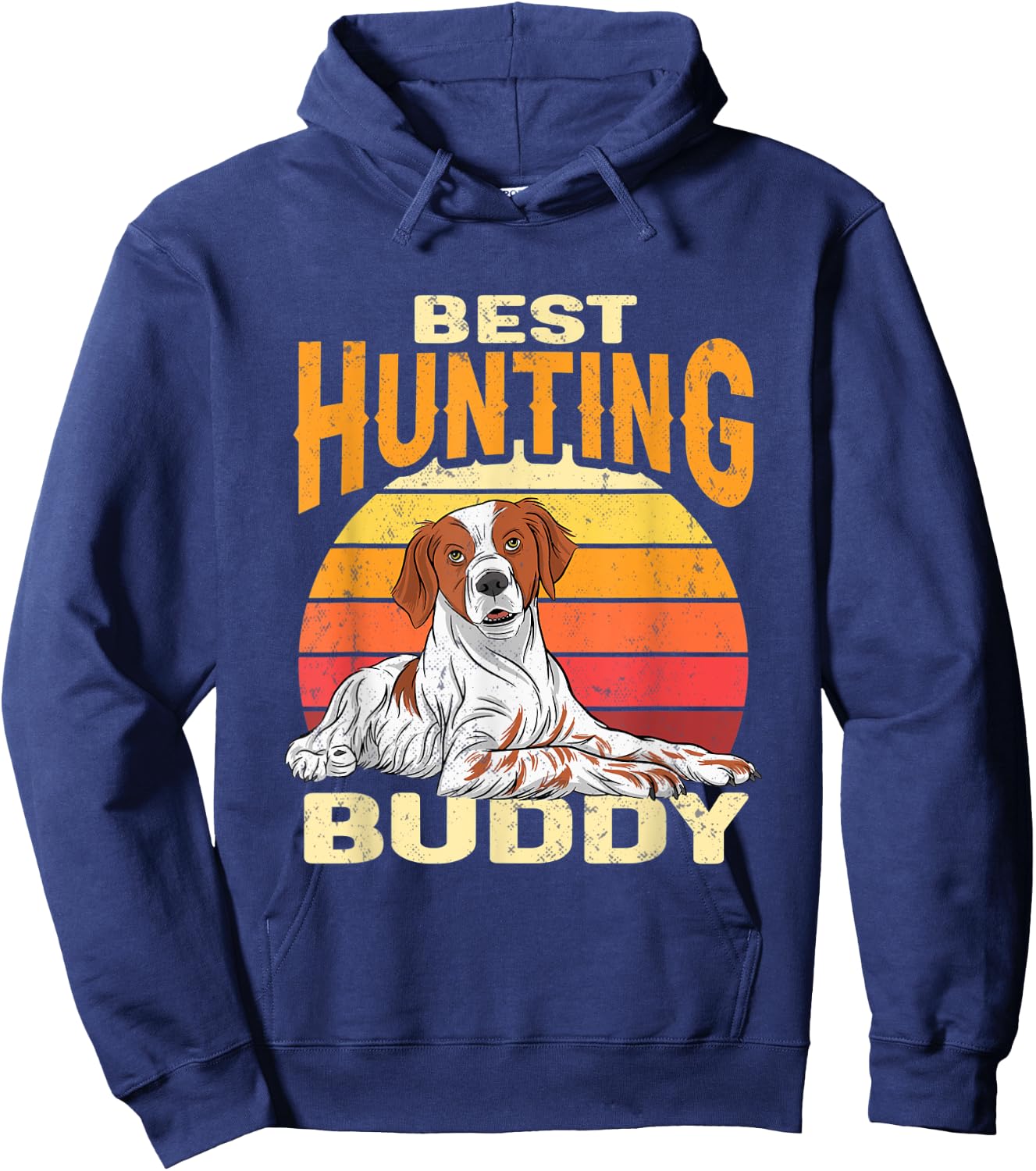 Brittany Spaniel Retro Best Hunting Buddy Brittany Dog Women Hoodie - Hoodie | Navy