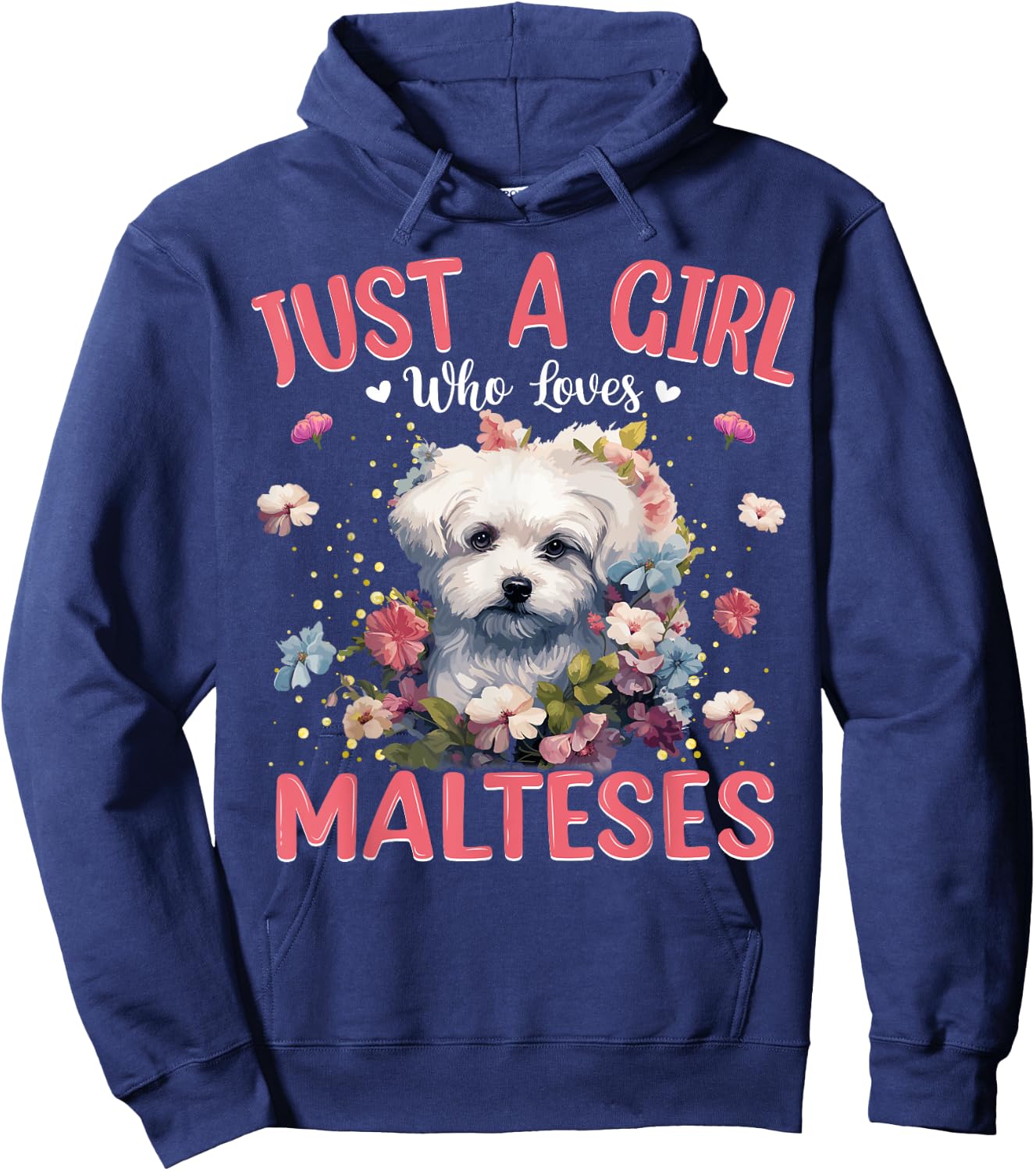 Just A Girl Who Loves Maltese Dog Women and Girls Hoodie - Hoodie | Navy