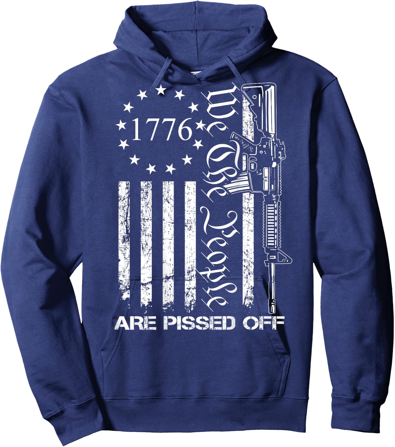 We The People are Pissed Off - AR15 Pro Gun Rights - ON Back Small Hoodie - Hoodie | Navy