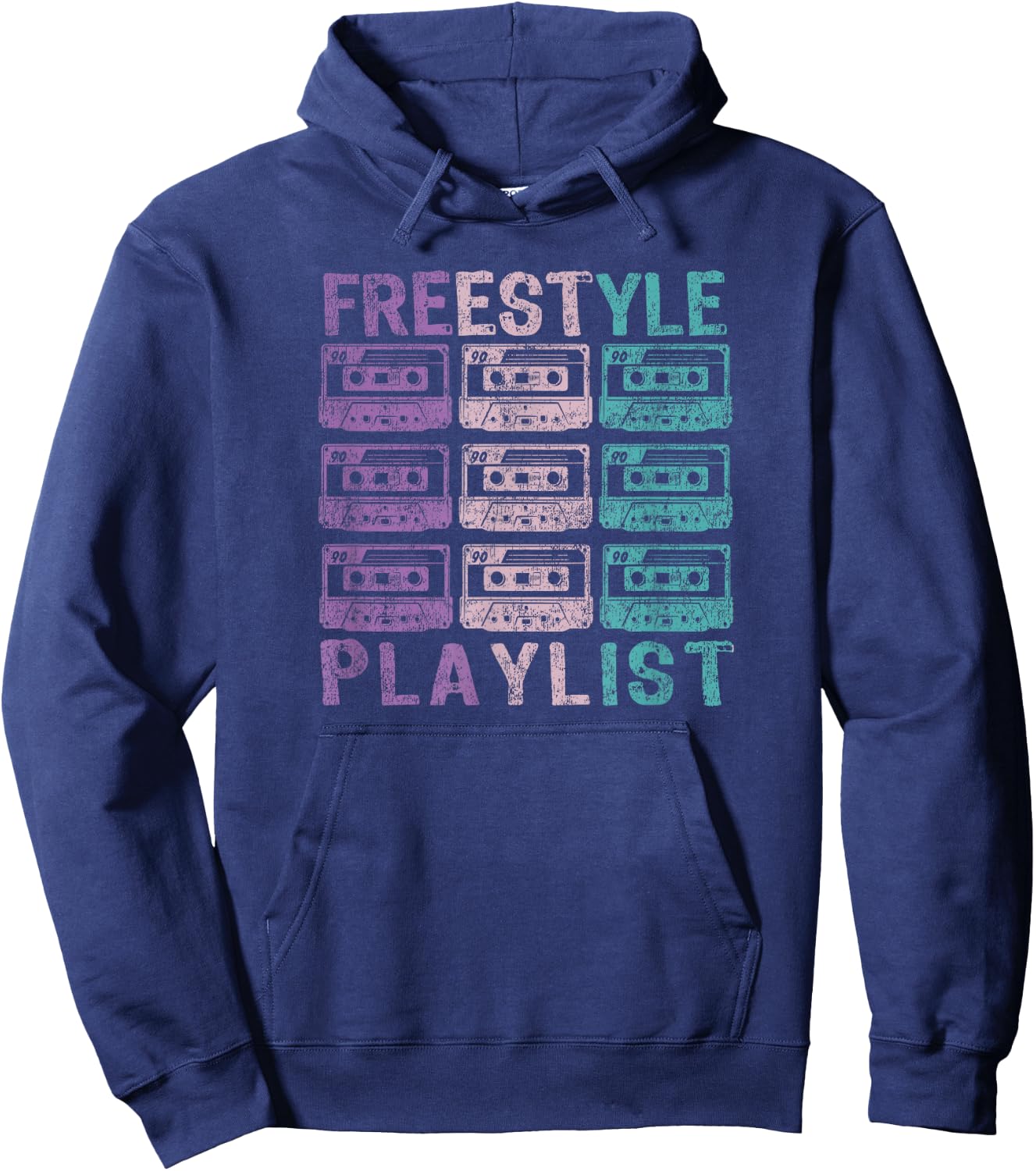 Freestyle Concert Vintage Look 80s Dance Music Hoodie - Hoodie | Navy