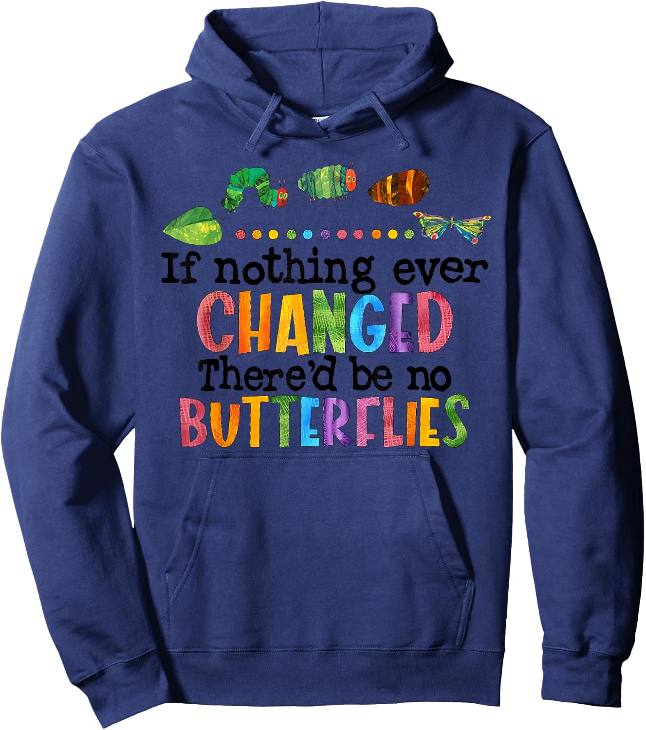 If Nothing Ever Changed There'D Be No Butterflies Hoodie - Hoodie | Navy