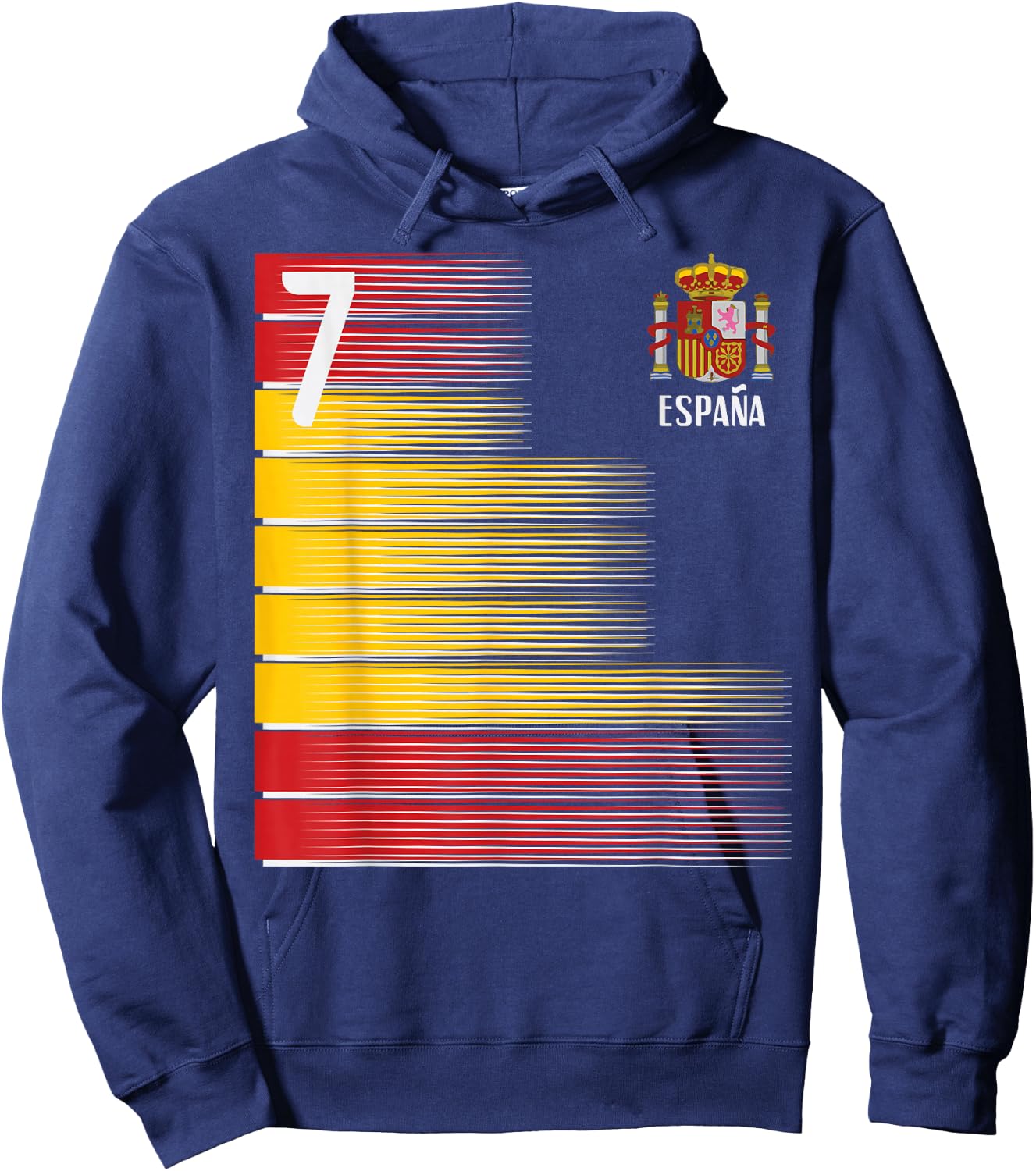 Spain Number 7 Espana Spanish Soccer Fan Men Women Kids Boys Hoodie - Hoodie | Navy