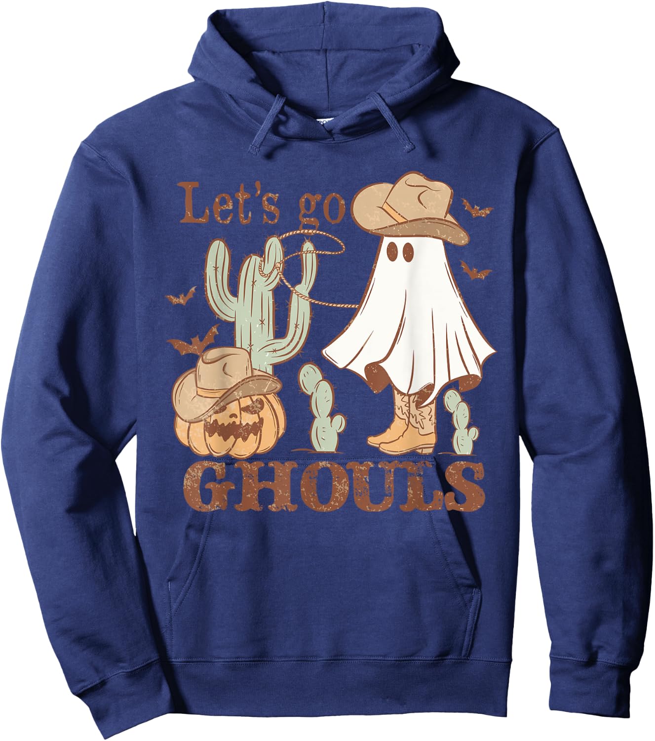 Let´s go Ghoul Ghost Cowboy Hat Lasso Rodeo Halloween Hoodie - Hoodie | Navy