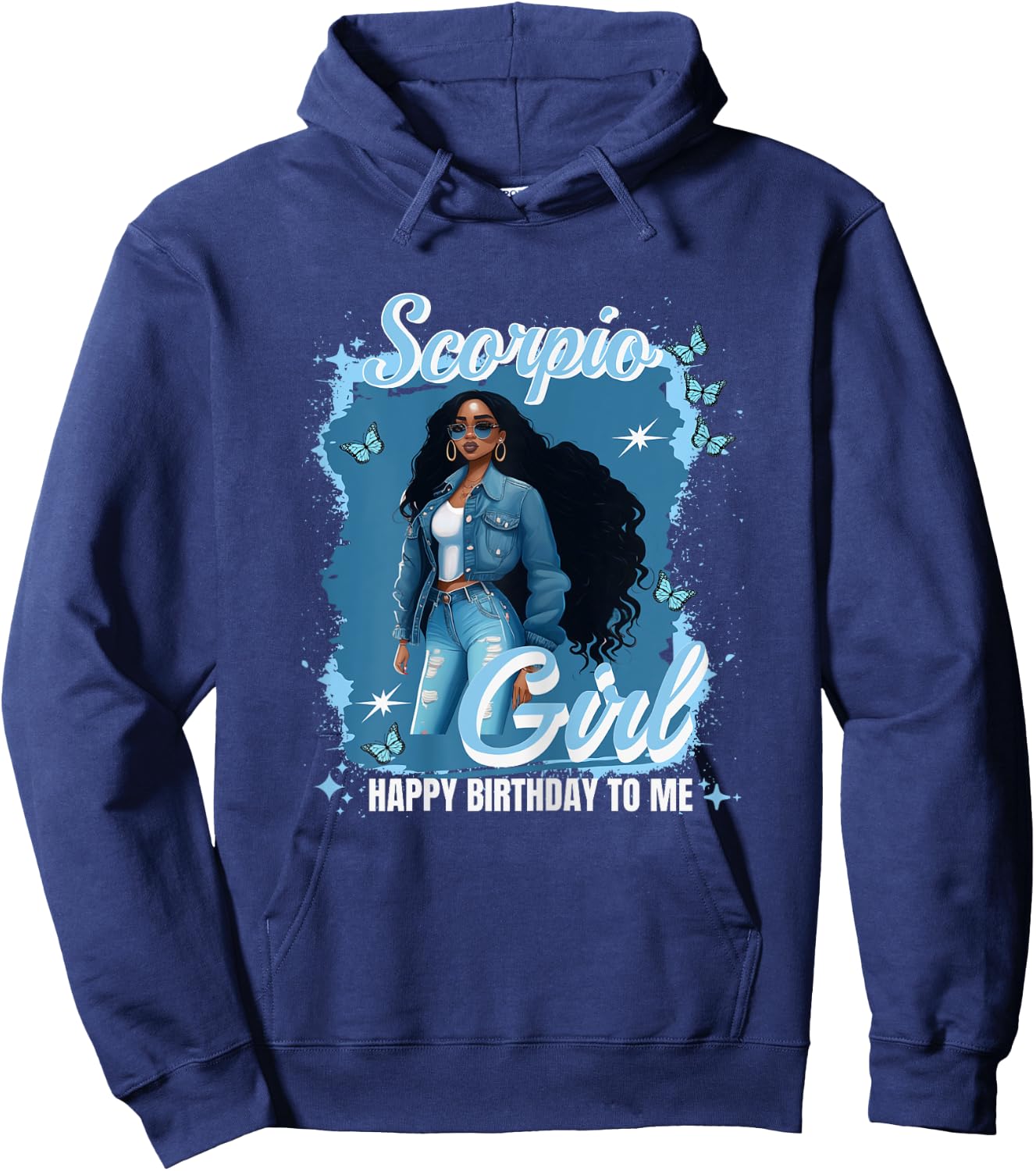 Scorpio Girl Vibes Goddess October November Birthday Nubian Hoodie - Hoodie | Navy