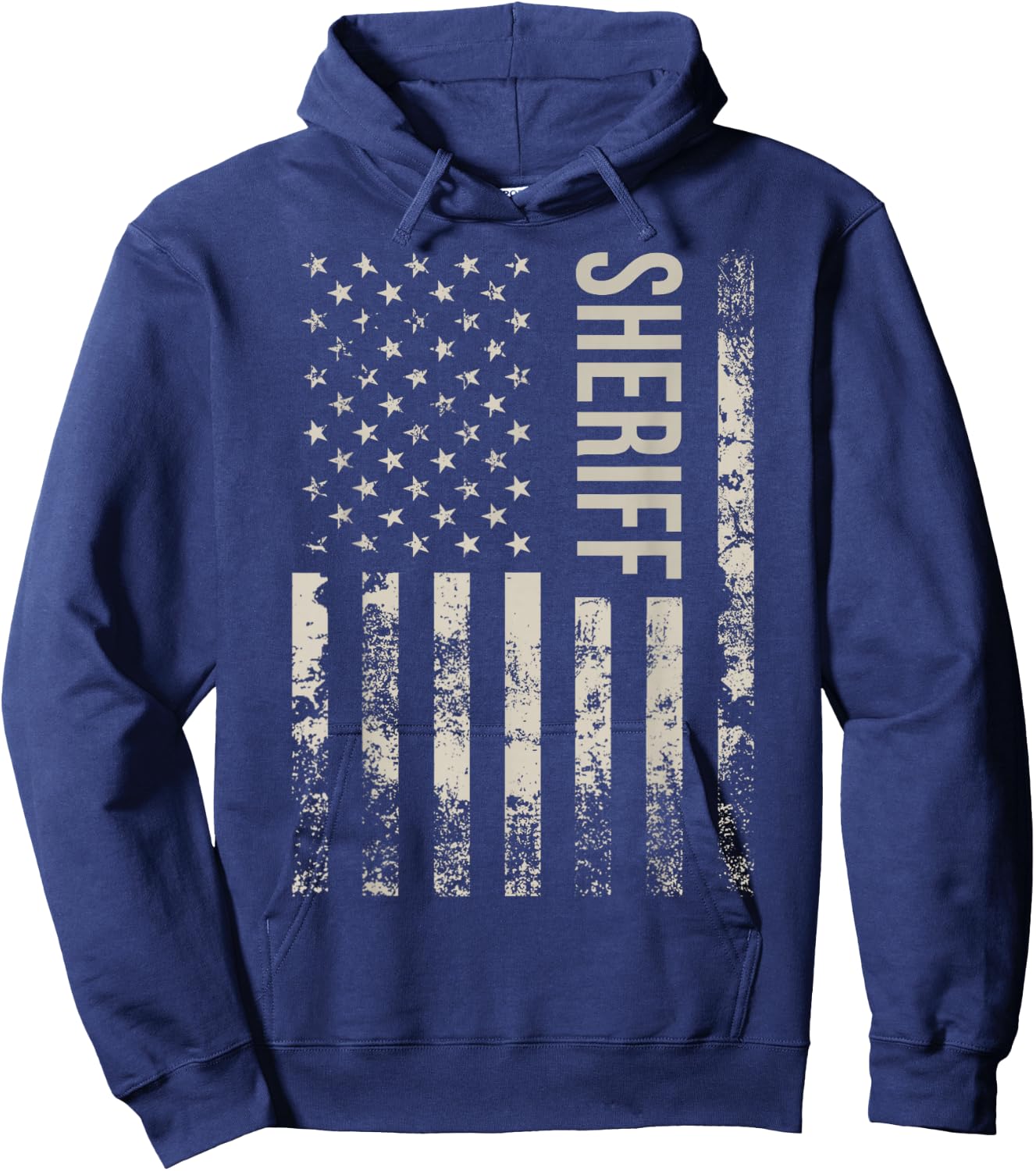 Vintage US American Flag Sheriff Hoodie - Hoodie | Navy