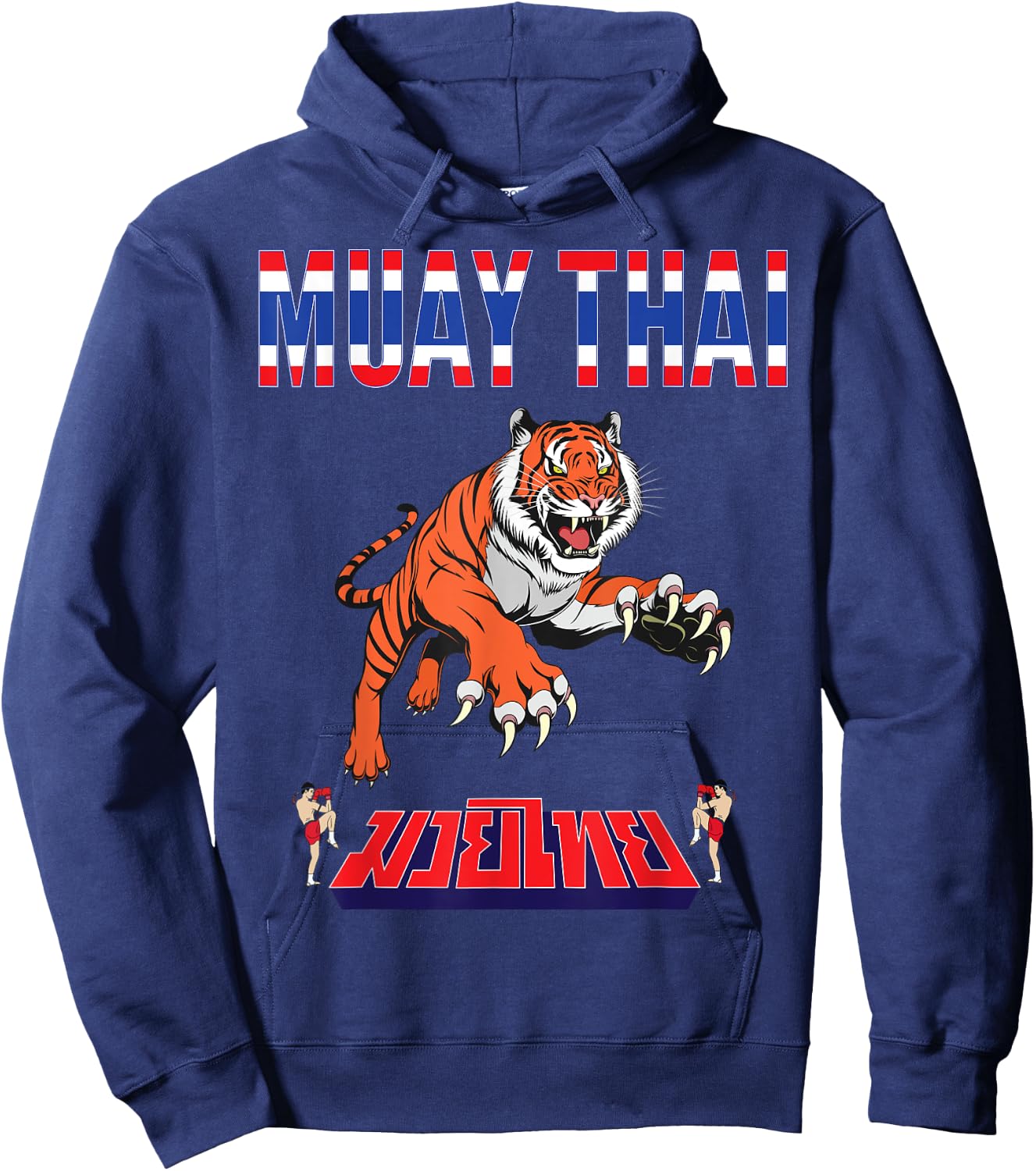 Sawadee thai traditional sak yant thai twin tiger muay thai Hoodie - Hoodie | Navy