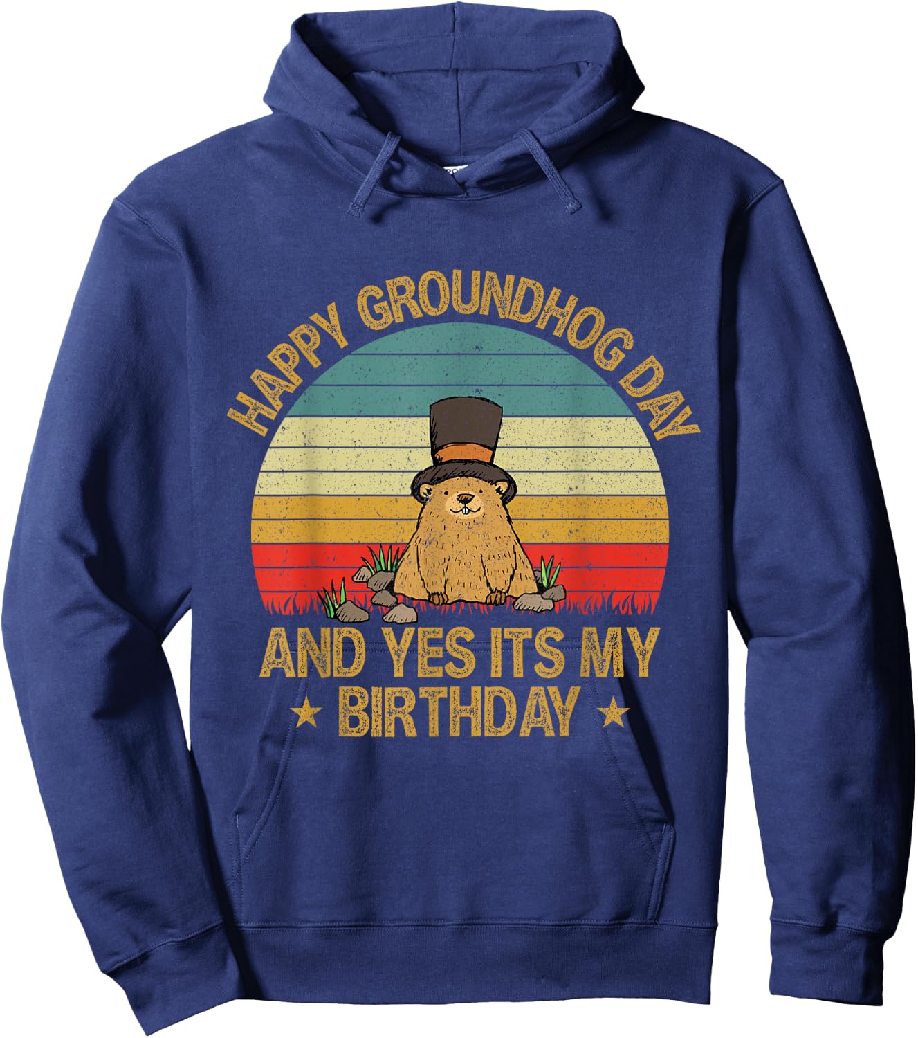 Happy Groundhog Day Lovers Costume Boys Girls Women Men Hoodie - Hoodie | Navy