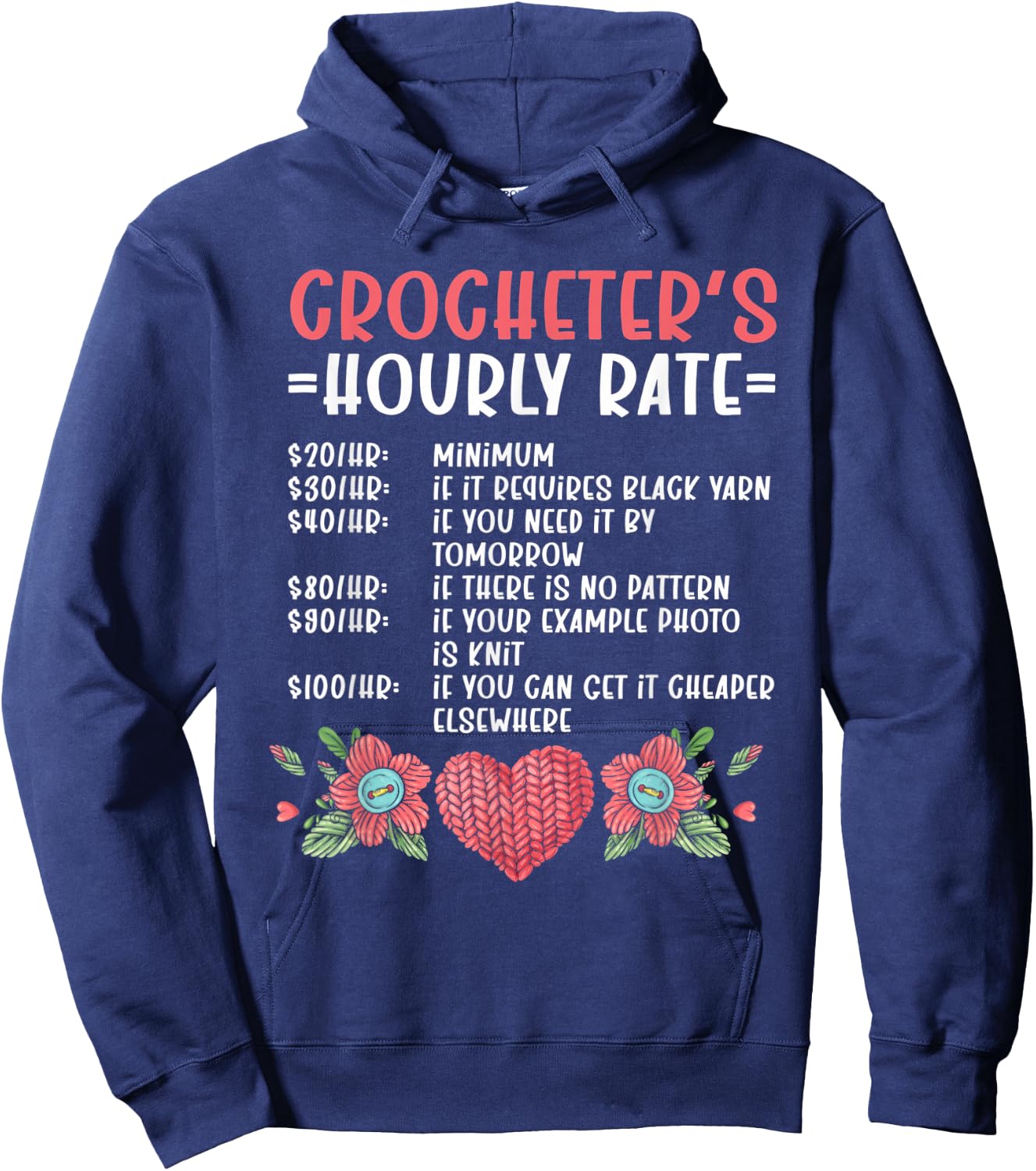 Crochet Yarn Crocheting Hoodie - Hoodie | Navy