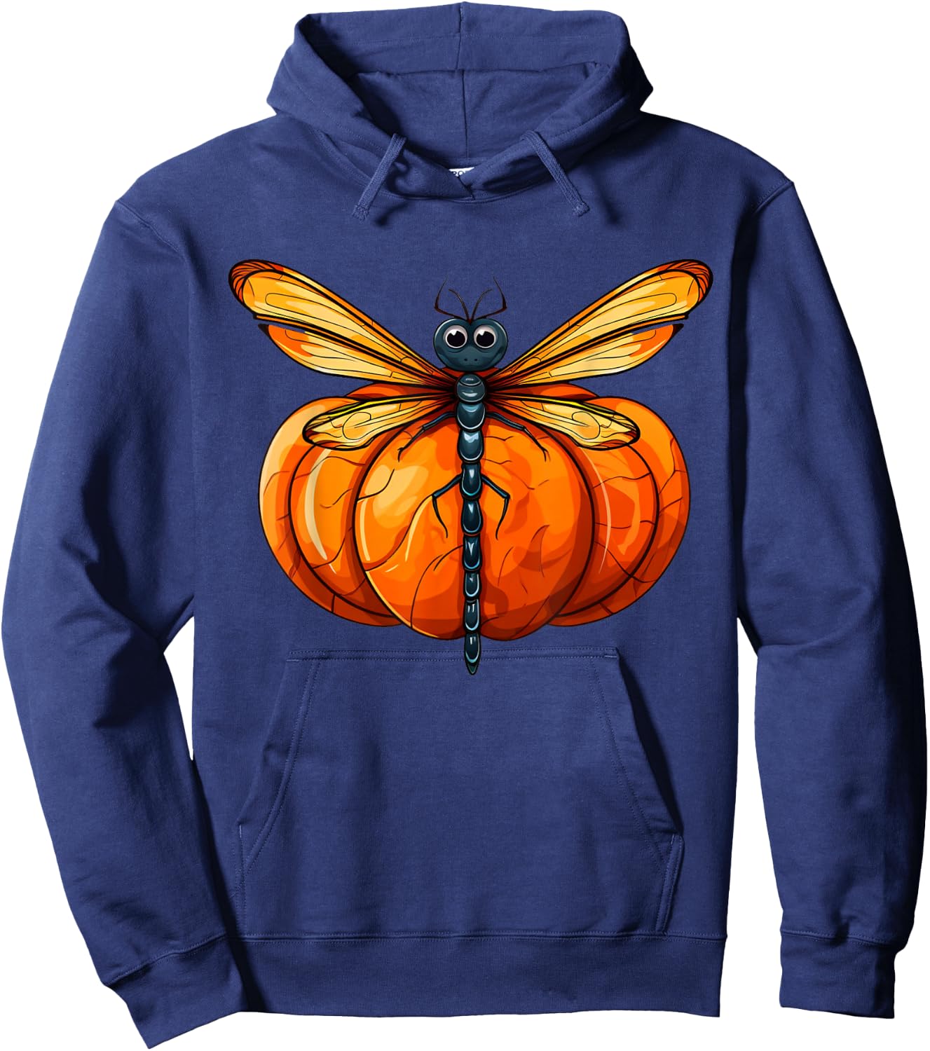 Vintage Dragonfly Pumpkin Lazy Halloween Party Costume Kids Hoodie - Hoodie | Navy