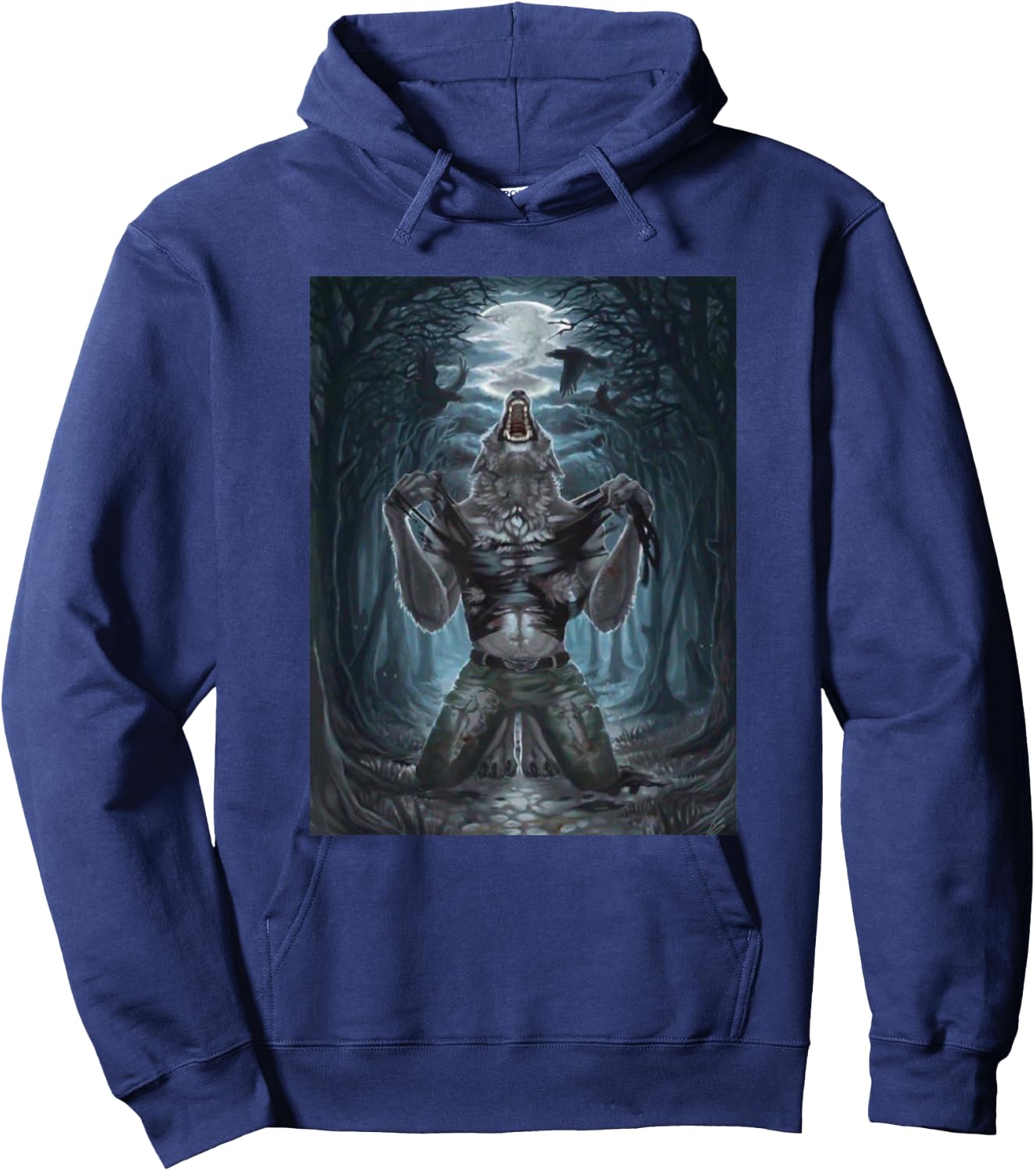 Werewolf Ripping Off Meme Hoodie - Hoodie | Navy