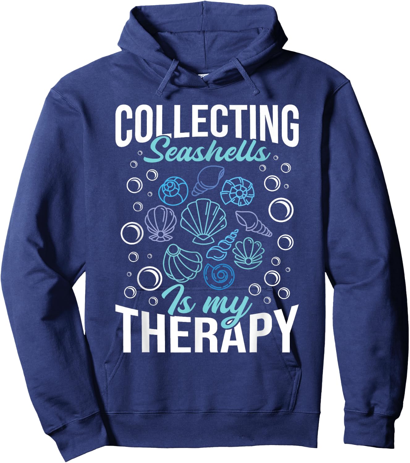 Collecting Seashells Is My Therapy - Shelling Beachcomber Hoodie - Hoodie | Navy