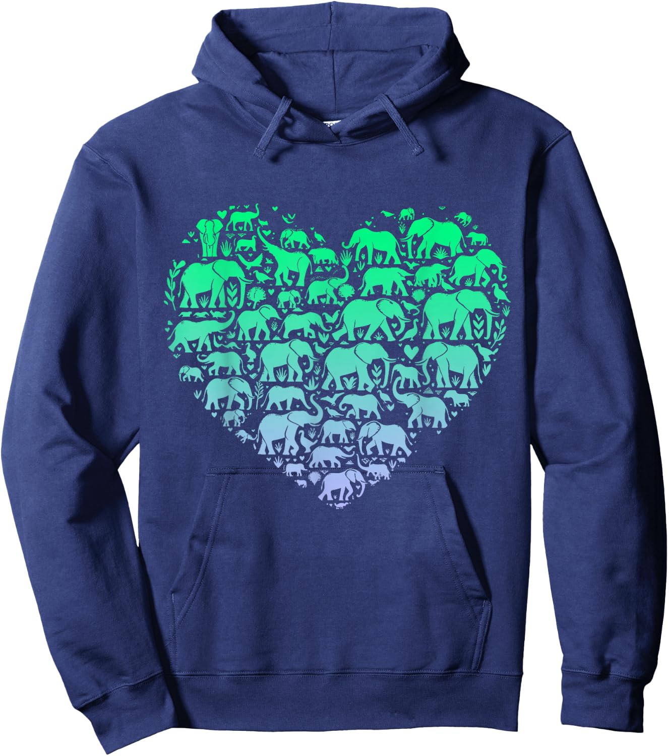 Silhouette Elephants Stuff for Elephant Lover Boys Elephant Hoodie - Hoodie | Navy