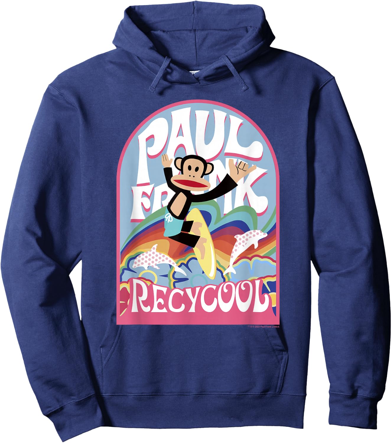 Paul Frank Earth Day Recycool Rainbow Surfing Julius Hoodie - Hoodie | Navy