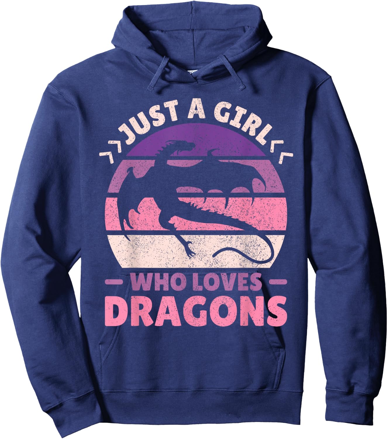 Just A Girl Who Loves Dragons Women Girls Kids Cute Dragon Hoodie - Hoodie | Navy