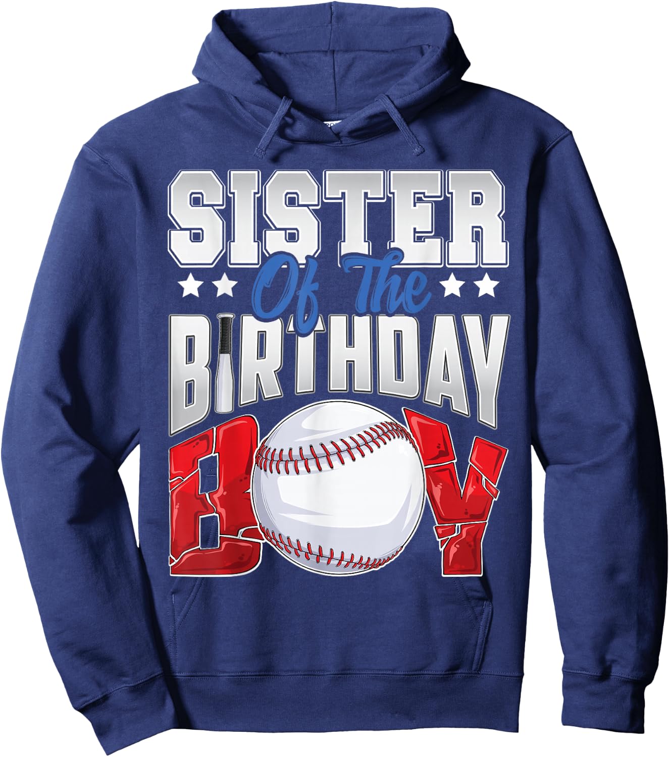 Sister Baseball birthday Boy Family Baller b-day Party Hoodie - Hoodie | Navy