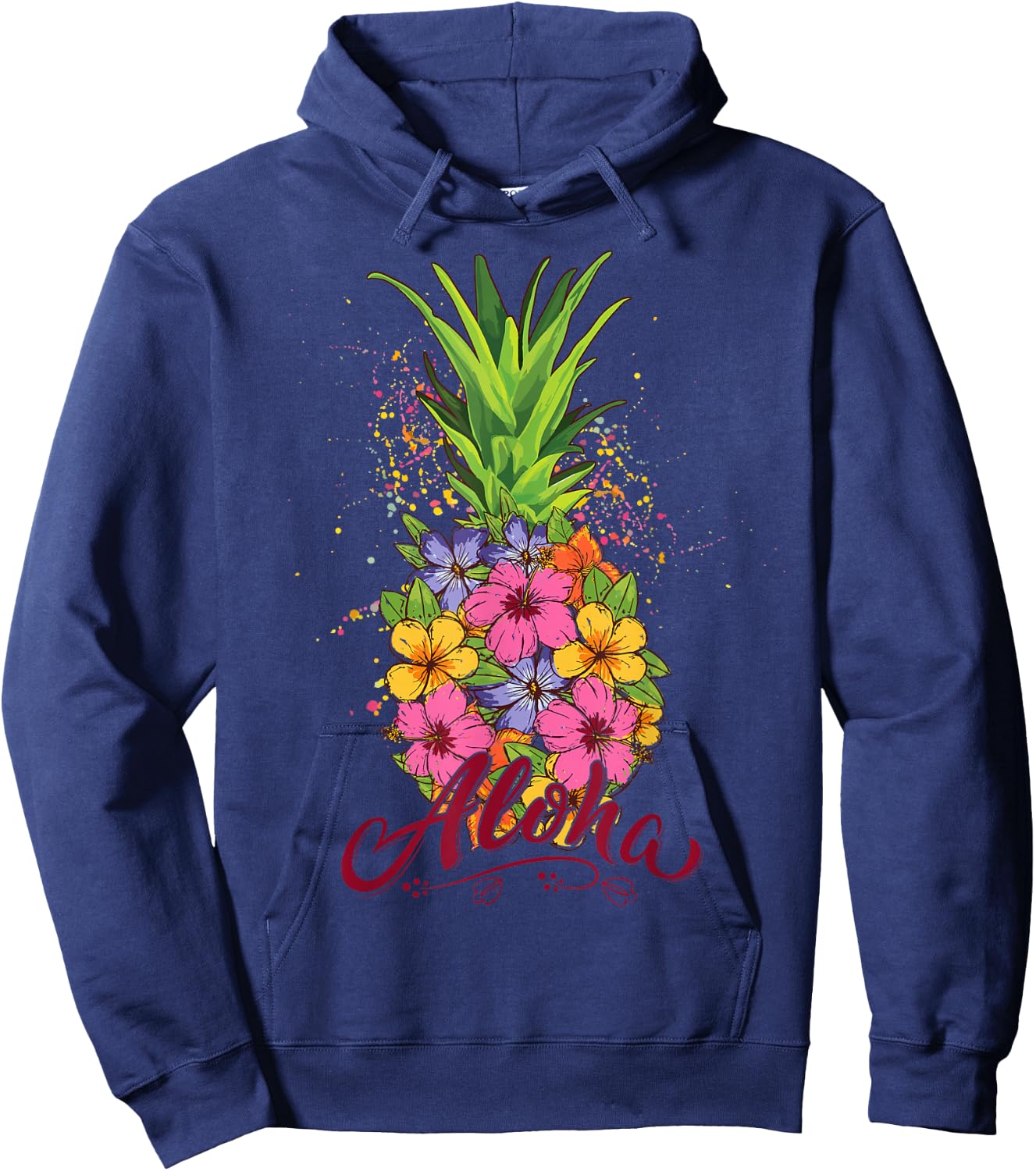 Hawaiian-Shirt Aloha Hawaii Kids Girl Women Pineapple Floral Hoodie - Hoodie | Navy