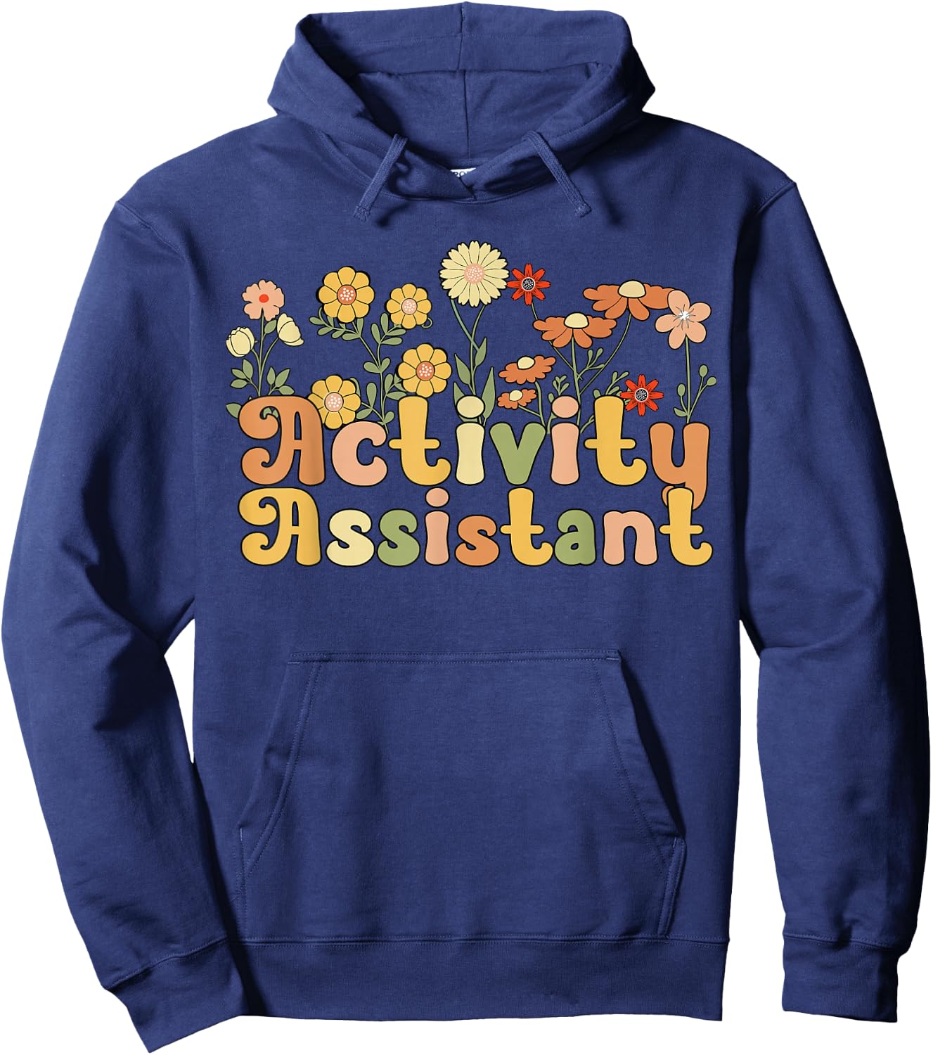 Groovy Activity Assistant Flowers Hoodie - Hoodie | Navy