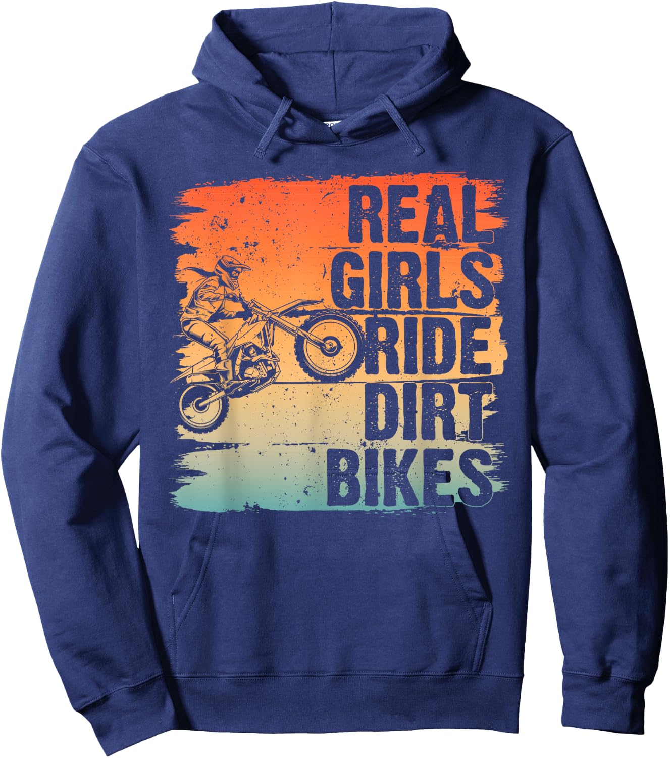 Cool Dirt Bike Girls Motocross Biker Racer Sport Hoodie - Hoodie | Navy