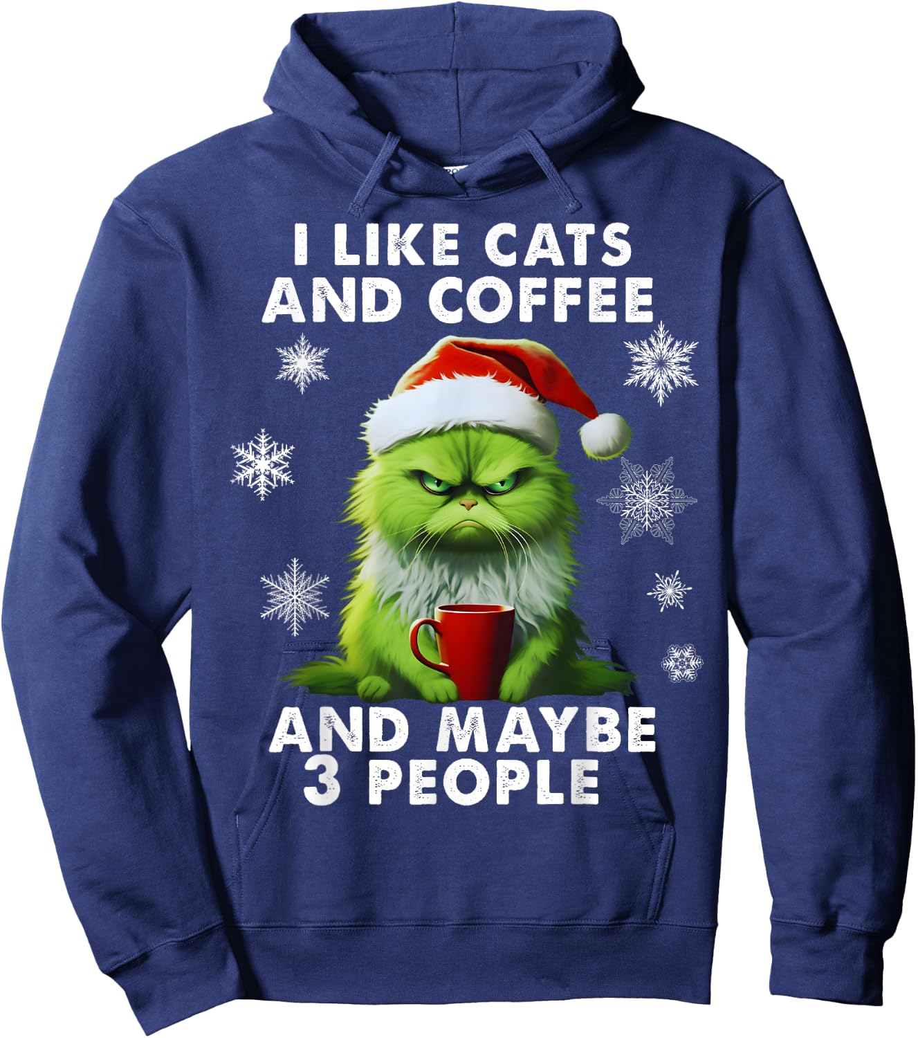 I Like Cats And Coffee And Maybe 3 People Funny Love Cats Hoodie - Hoodie | Navy