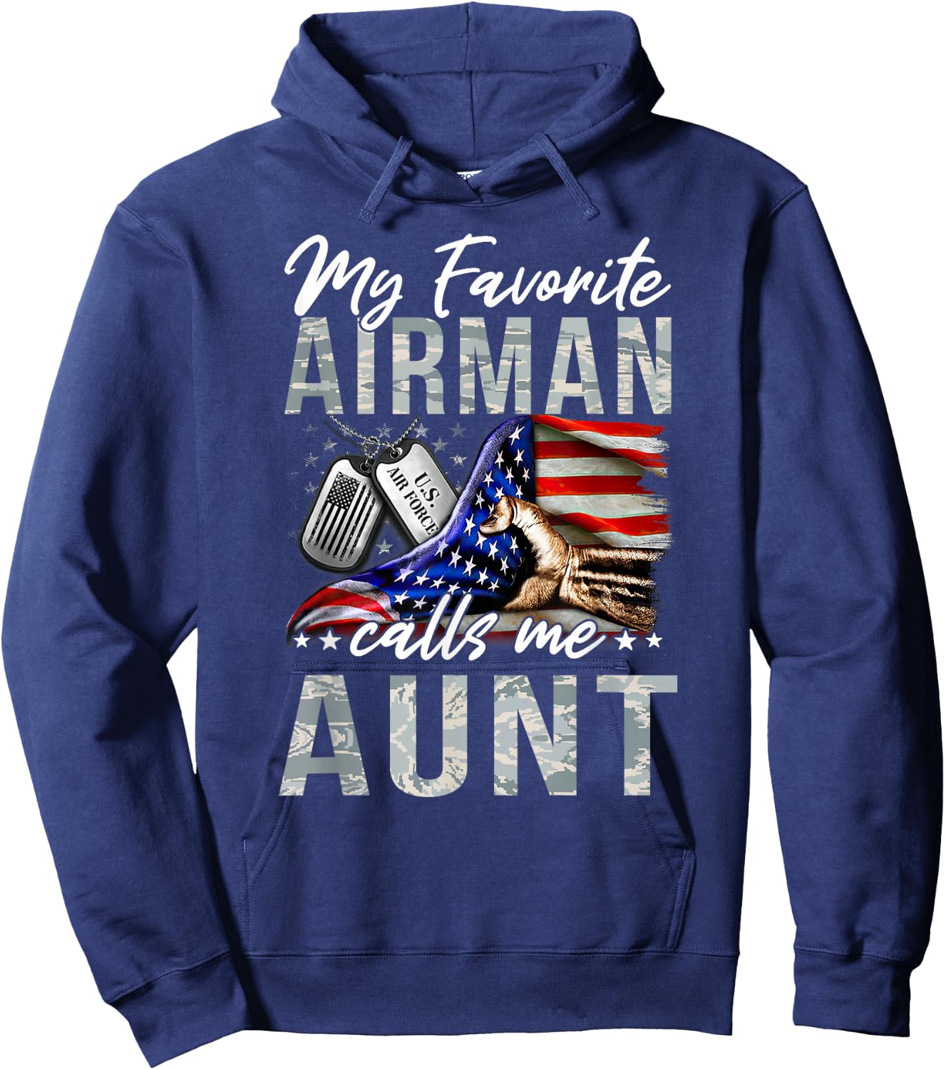 My Favorite Airman Calls Me Aunt Air Force Graduation Aunt Hoodie - Hoodie | Navy