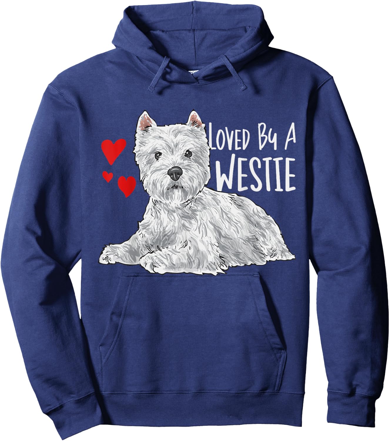 Loved By A Westie West Highland White Terrier Hoodie - Hoodie | Navy
