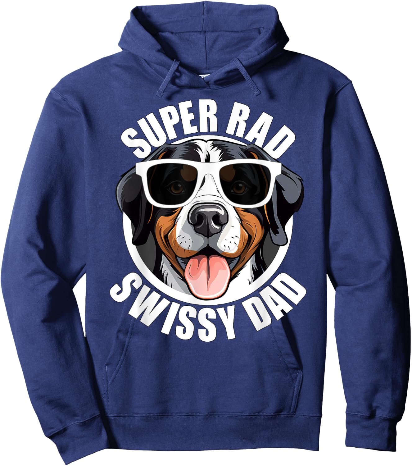 Greater Swiss Mountain Dog Swissy Dad Cute Puppy Father Men Hoodie - Hoodie | Navy