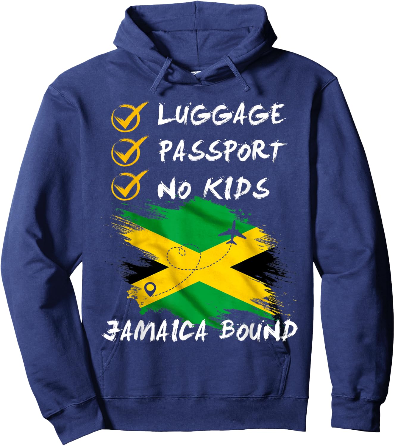 Luggage Passport No Kids Jamaica Travel Vacation Outfit Hoodie - Hoodie | Navy
