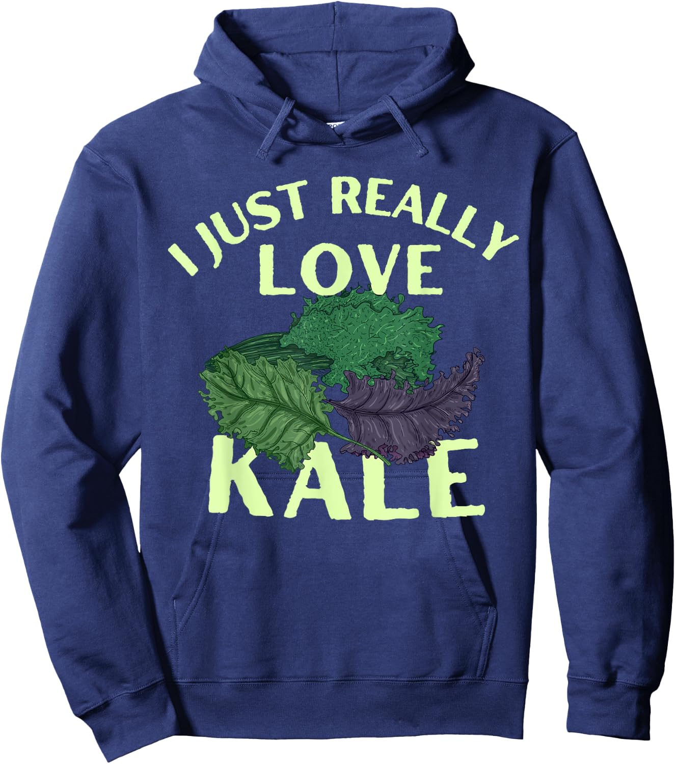 Funny I Just Really Love Kale Vegetarian Vegan Vegetable Hoodie - Hoodie | Navy