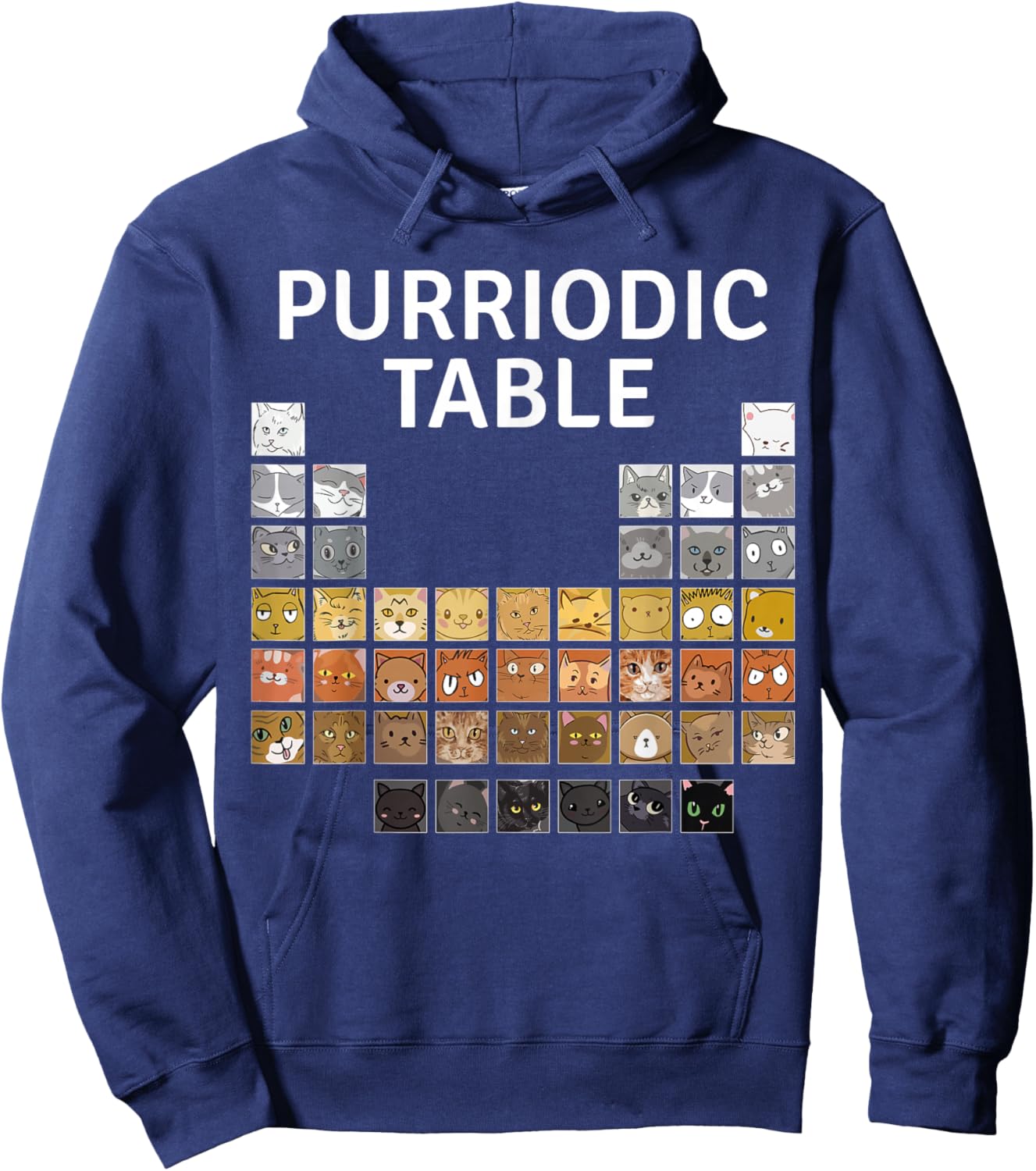 Chemistry Cat - Purriodic Table - Chemistry Pun Chemist Hoodie - Hoodie | Navy