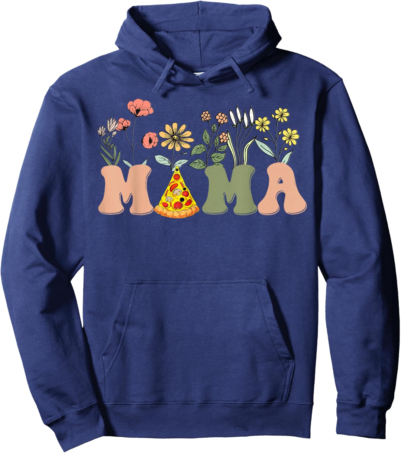 Mama Birthday Pizza Theme Birthday Pizza Lover Party Hoodie - Hoodie | Navy