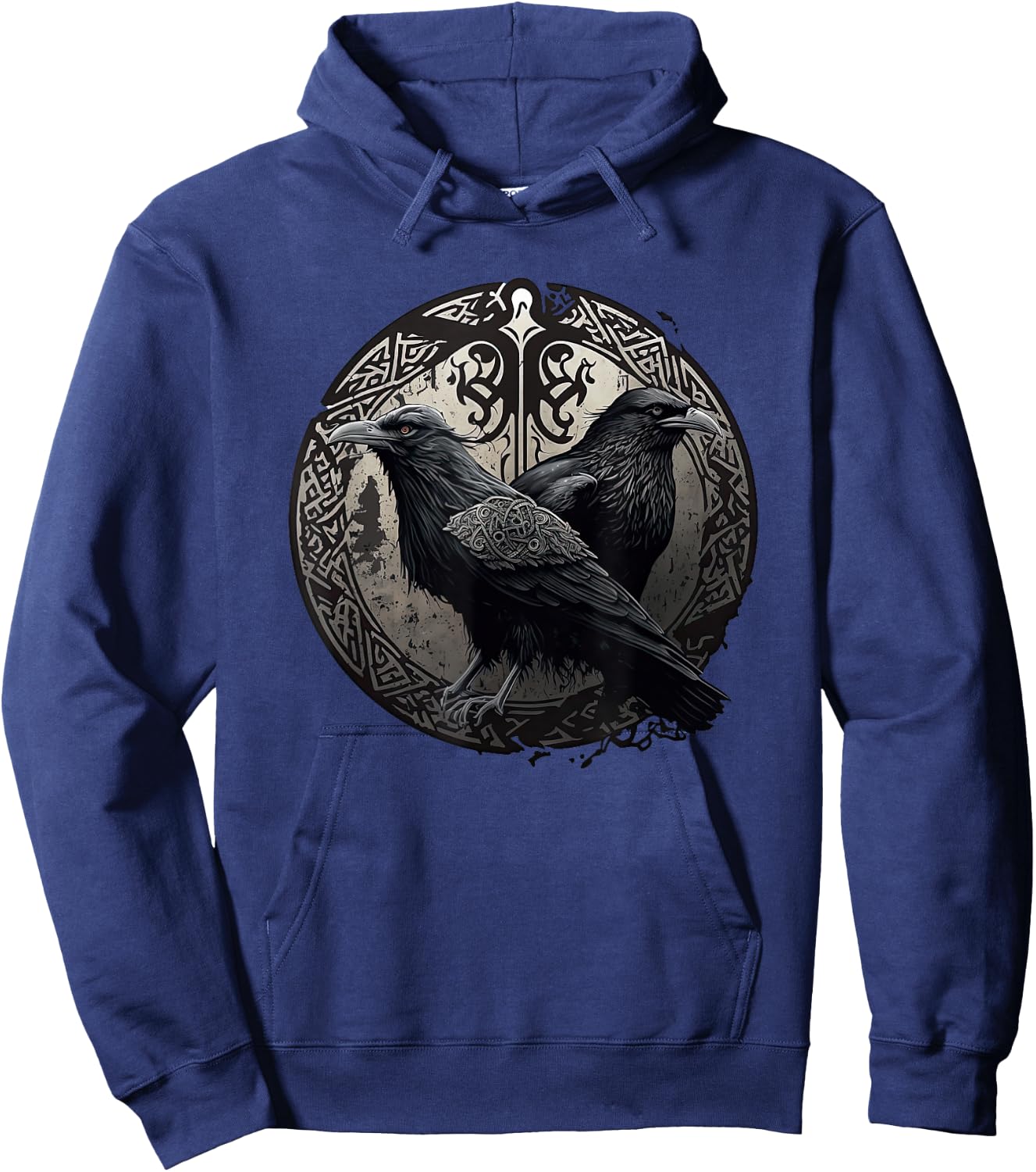 Huginn and Muninn Ravens Norse Mythology Viking Symbols Hoodie - Hoodie | Navy