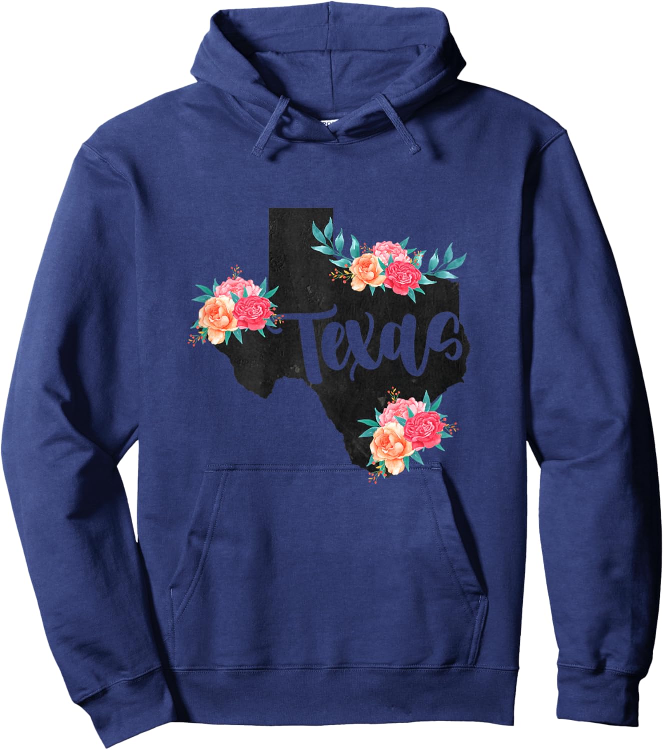 Vintage Texas Home State Map Pride Flowers Retro Rodeo Hoodie - Hoodie | Navy