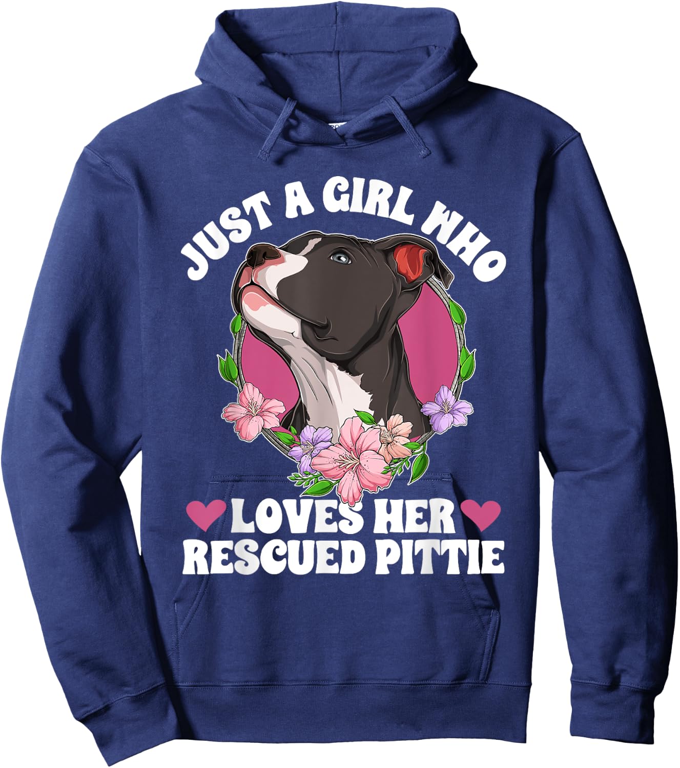 Girl Who Loves Her Pitbull Rescue Pitbull Adoption Hoodie - Hoodie | Navy