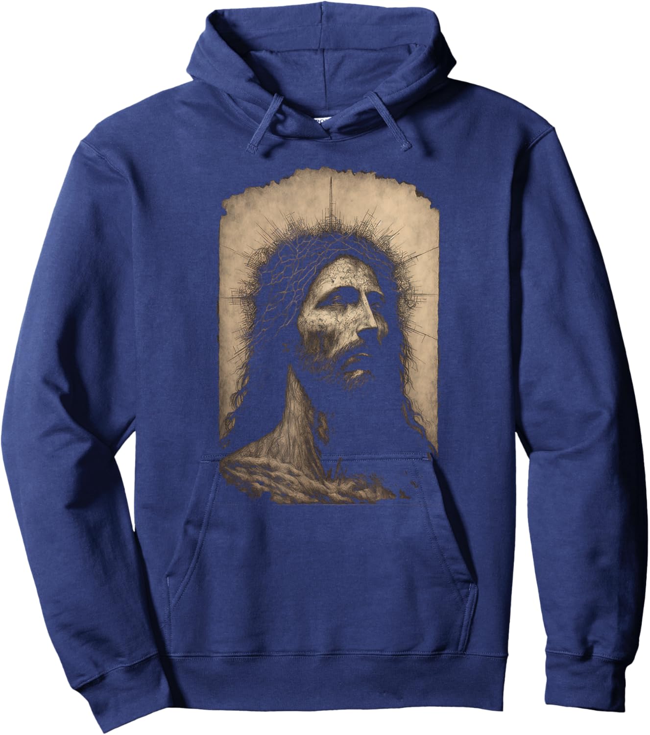 Biblical Christ Catholic Jesus Shroud of Turin Aesthetic Hoodie - Hoodie | Navy