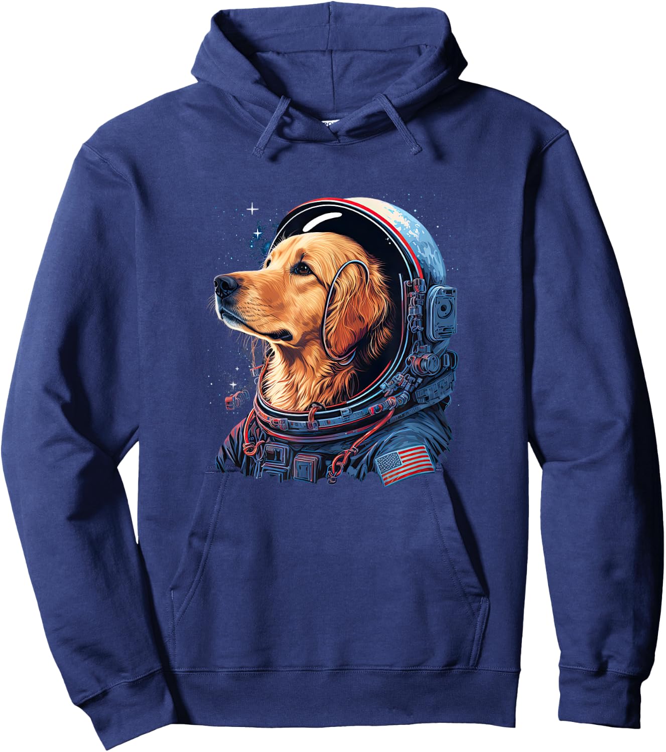 Funny Golden Retriever Astronaut in the space Hoodie - Hoodie | Navy