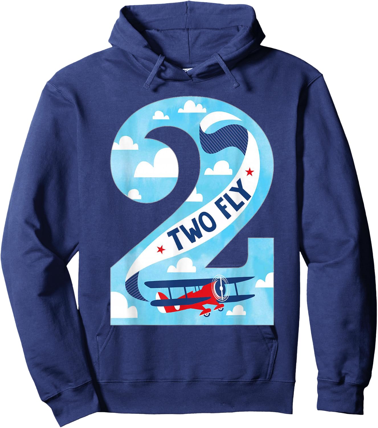 Two Fly 2 Years Old Birthday 2nd Bday Birthday Boy Airplane Hoodie - Hoodie | Navy
