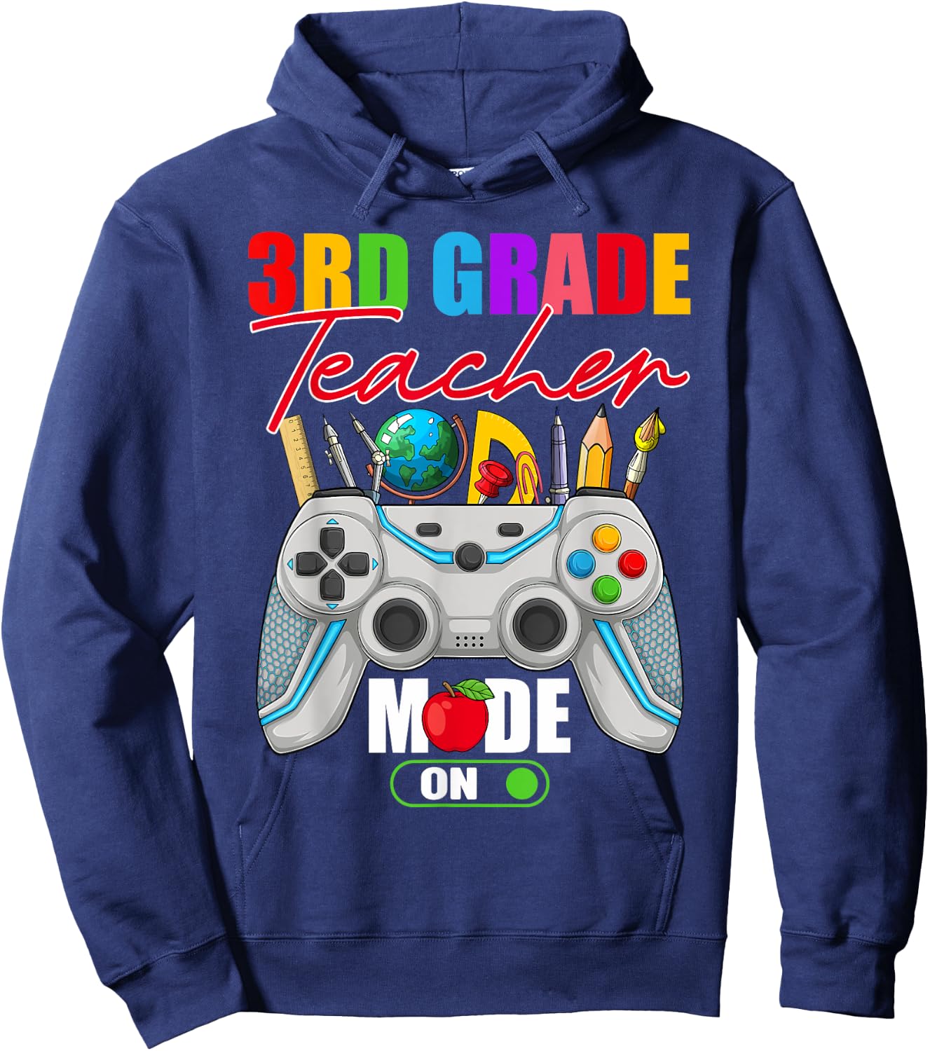 Funny 3rd Grade Teacher Mode On Controller 1st Day Of School Hoodie - Hoodie | Navy